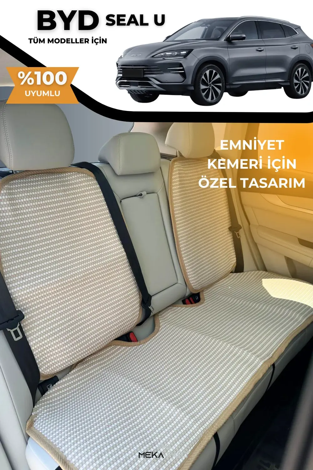 Terletmez Oto Koltuk Koruyucu Kılıf %100 Pamuk 5 li Tam Set Mavi