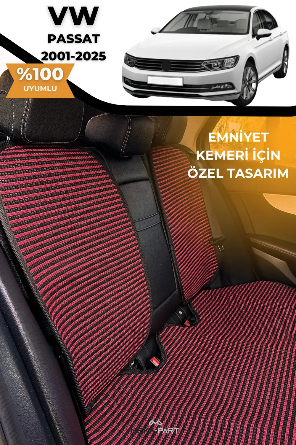 Terletmez Oto Koltuk Koruyucu Kılıf %100 Pamuk 5 li Tam Set Füme