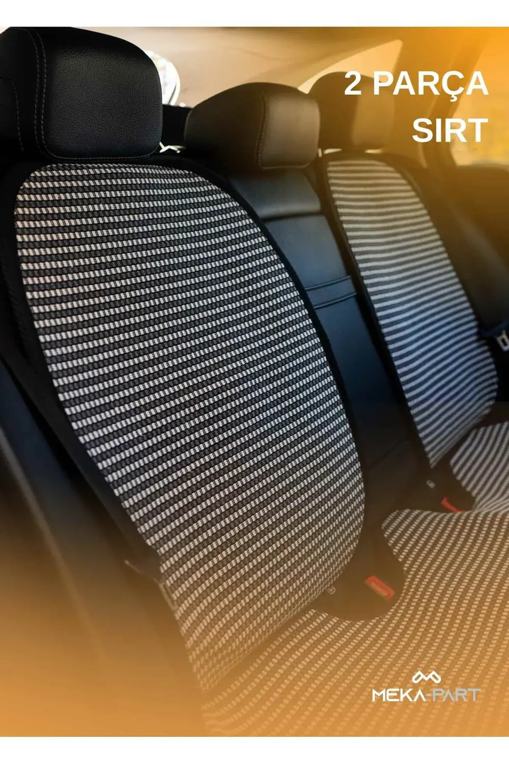 Terletmez Oto Koltuk Koruyucu Kılıf %100 Pamuk 5 li Tam Set Siyah