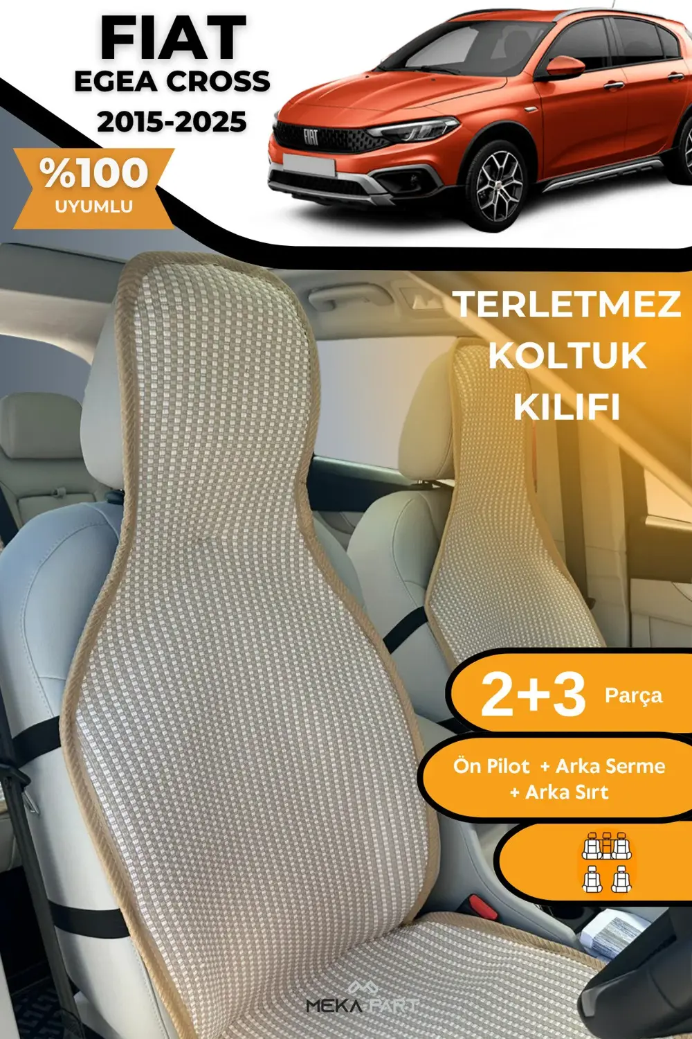 Terletmez Oto Koltuk Koruyucu Kılıf %100 Pamuk 5 li Tam Set Siyah