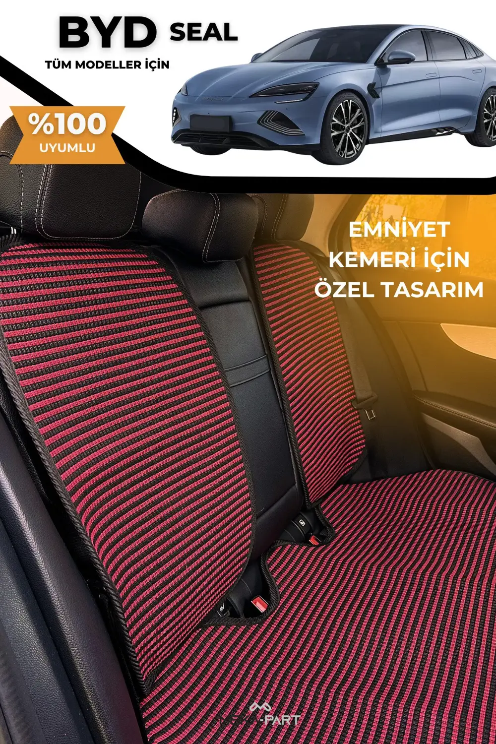 Terletmez Oto Koltuk Koruyucu Kılıf %100 Pamuk 5 li Tam Set Krem