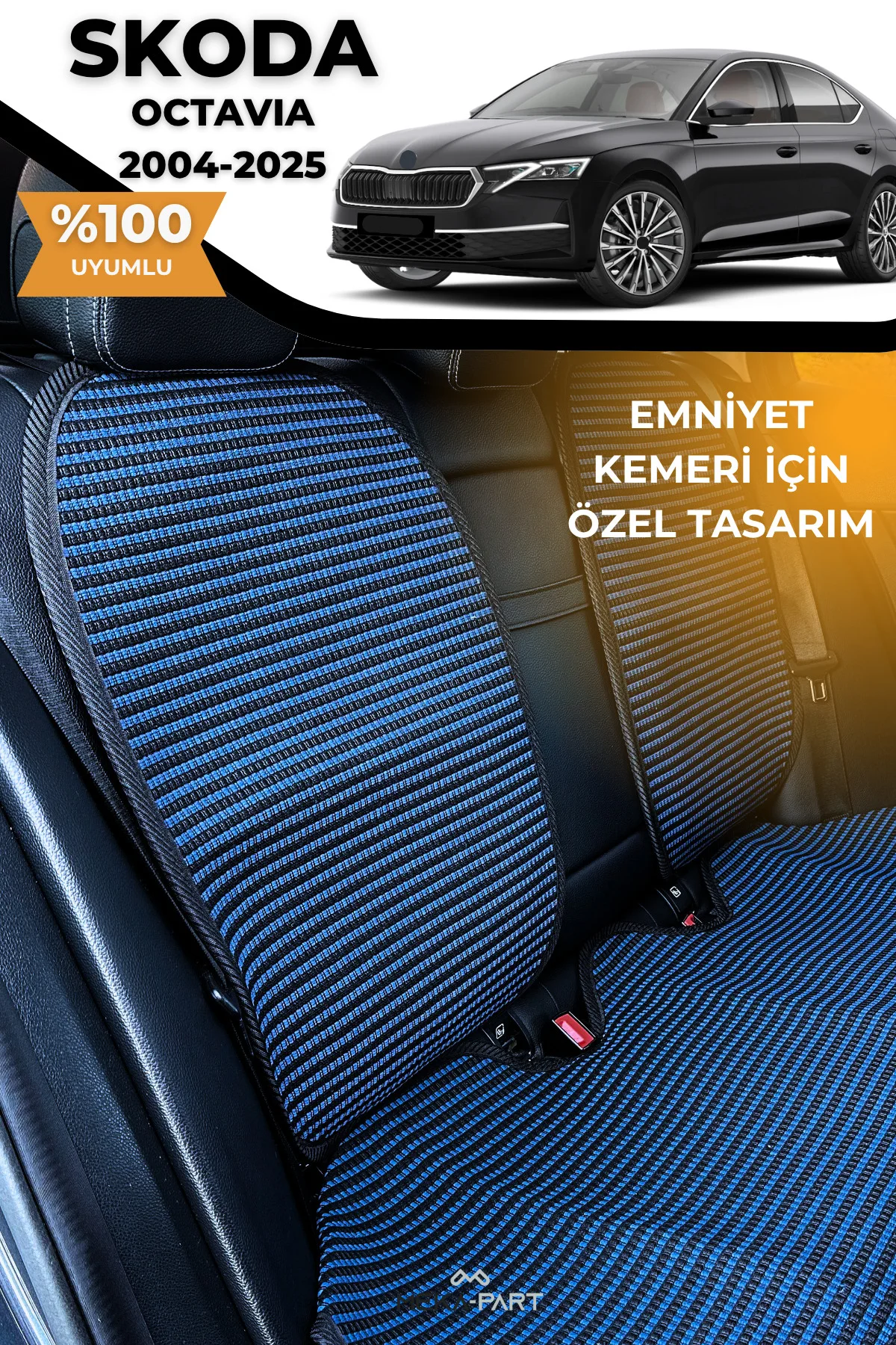 Terletmez Oto Koltuk Koruyucu Kılıf %100 Pamuk 5 li Tam Set Füme 
