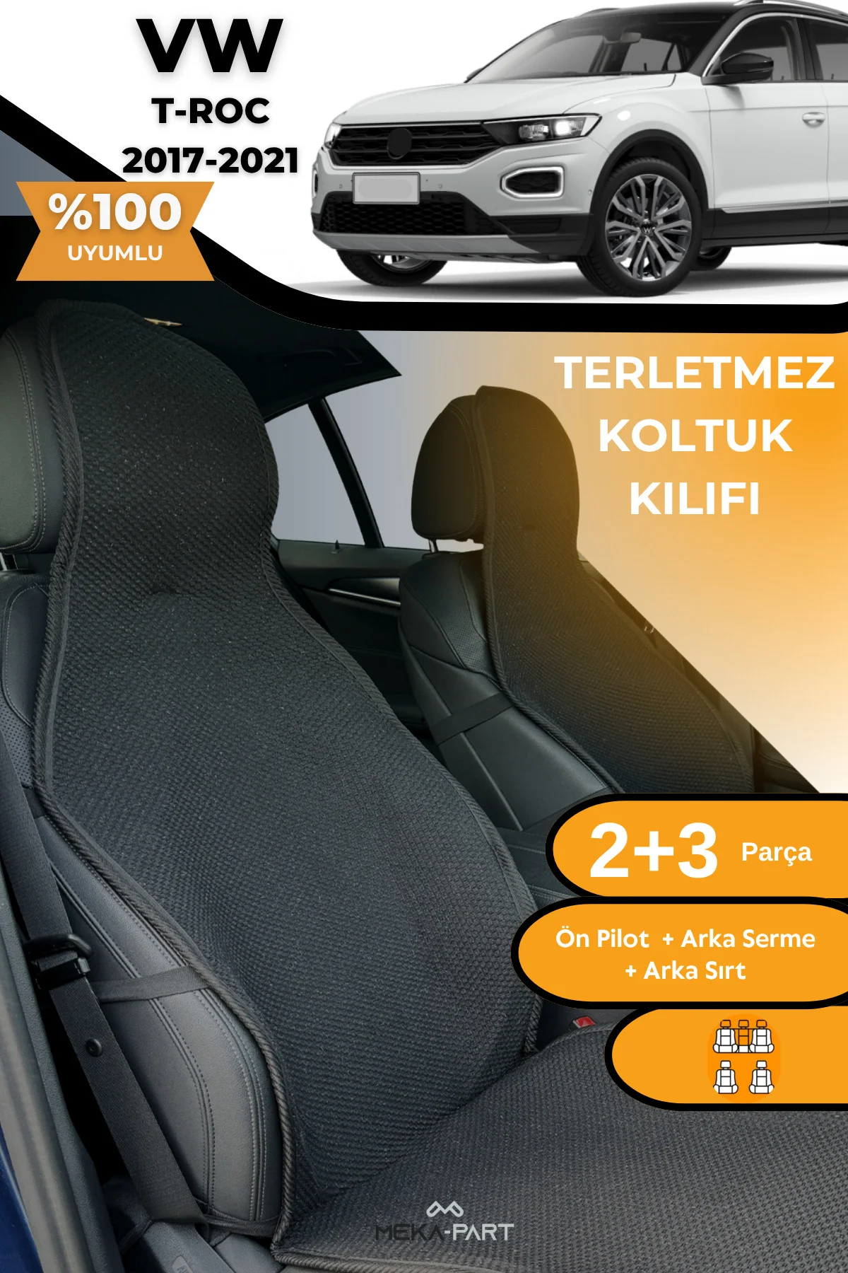 Terletmez Oto Koltuk Koruyucu Kılıf %100 Pamuk 5 li Tam Set Siyah VW T-Roc Fiyatı, Yorumları ve Özellikleri