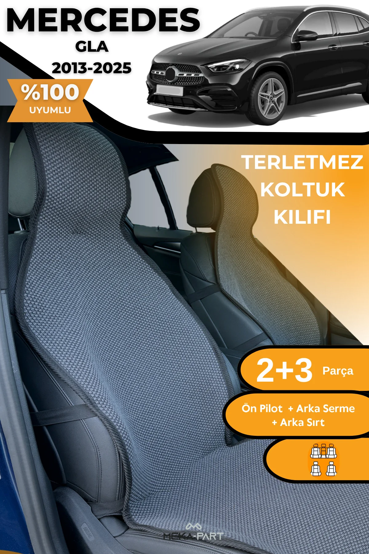 Terletmez Oto Koltuk Koruyucu Kılıf %100 Pamuk 5 li Tam Set Füme Mercedes GLA Fiyatı, Yorumları ve Özellikleri