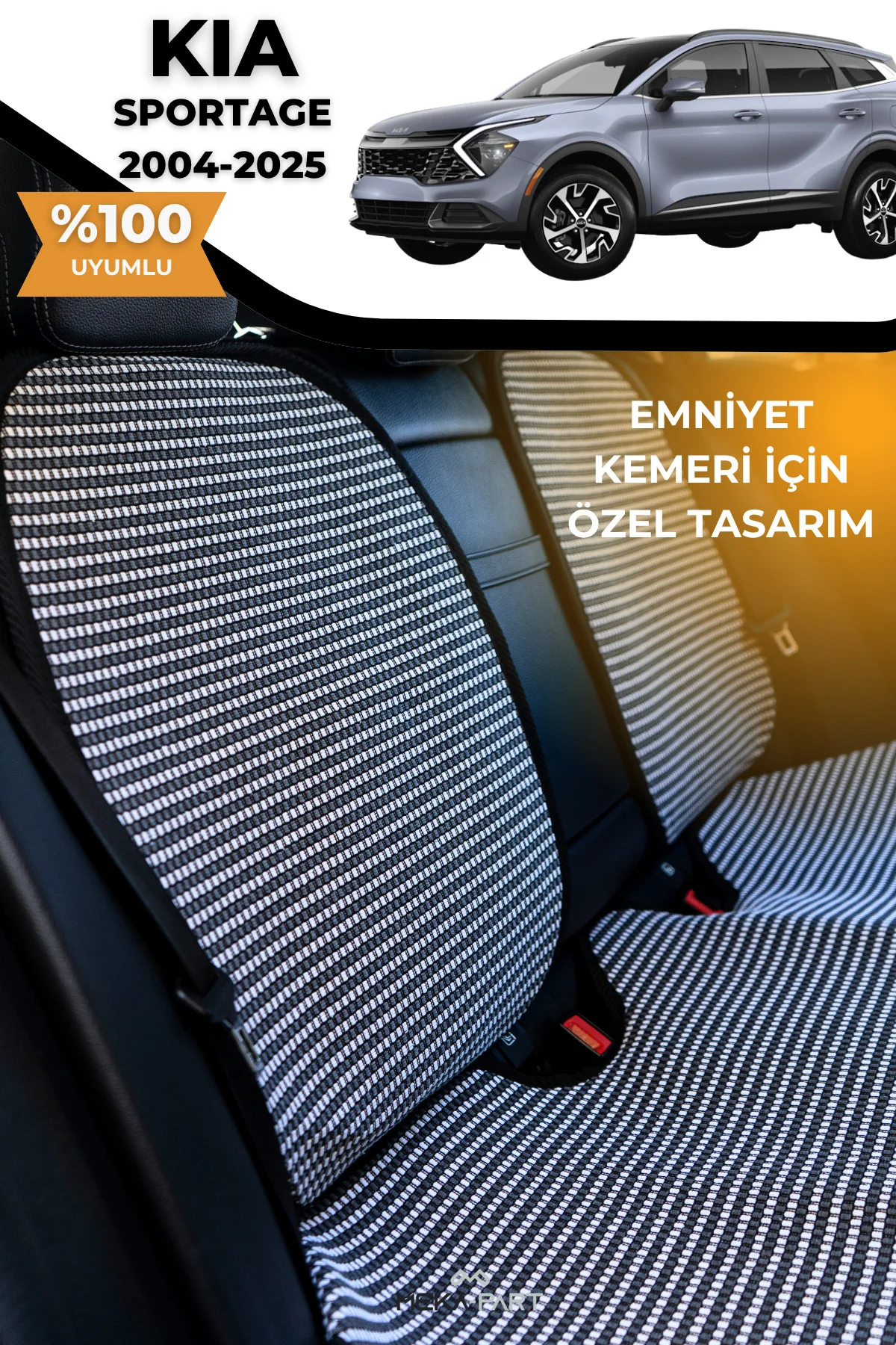 Terletmez Oto Koltuk Koruyucu Kılıf %100 Pamuk 5 li Tam Set Füme 