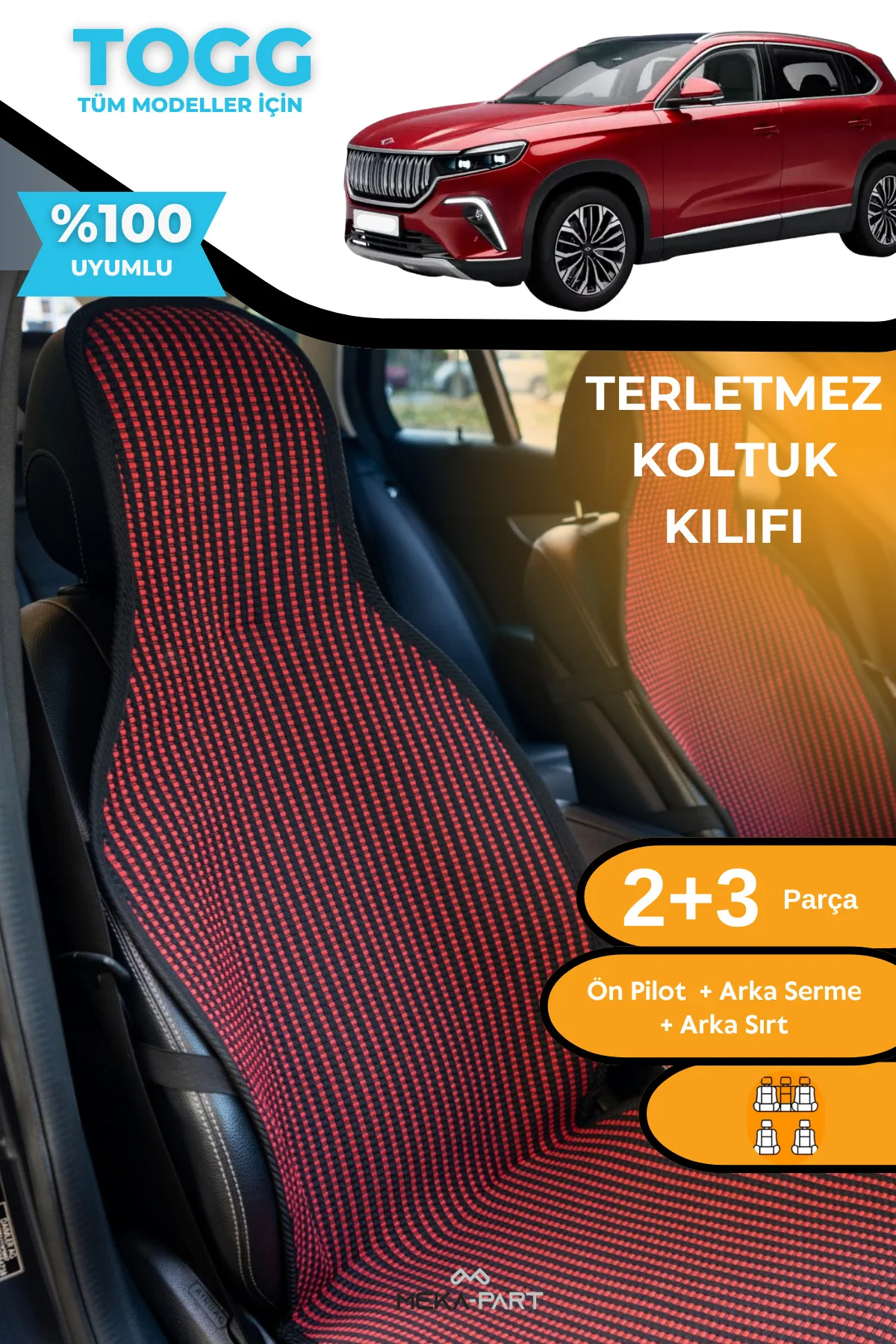 TERLETMEZ Oto Koltuk Koruyucu Kılıf TOGG Tüm Modeller İçin Uyumlu