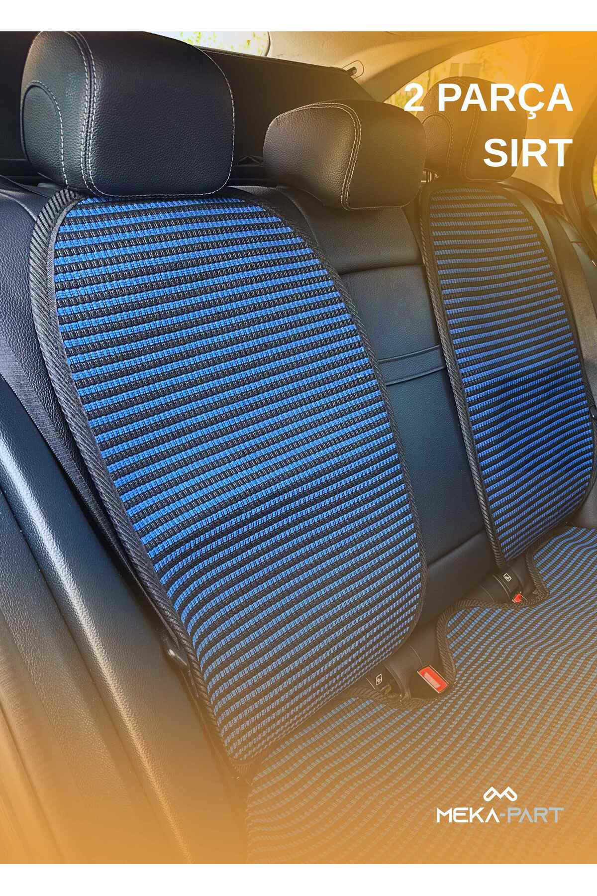 Trend Terletmez Oto Koltuk Koruyucu Kılıf %100 Pamuk 5 Li Tam Set Mavi