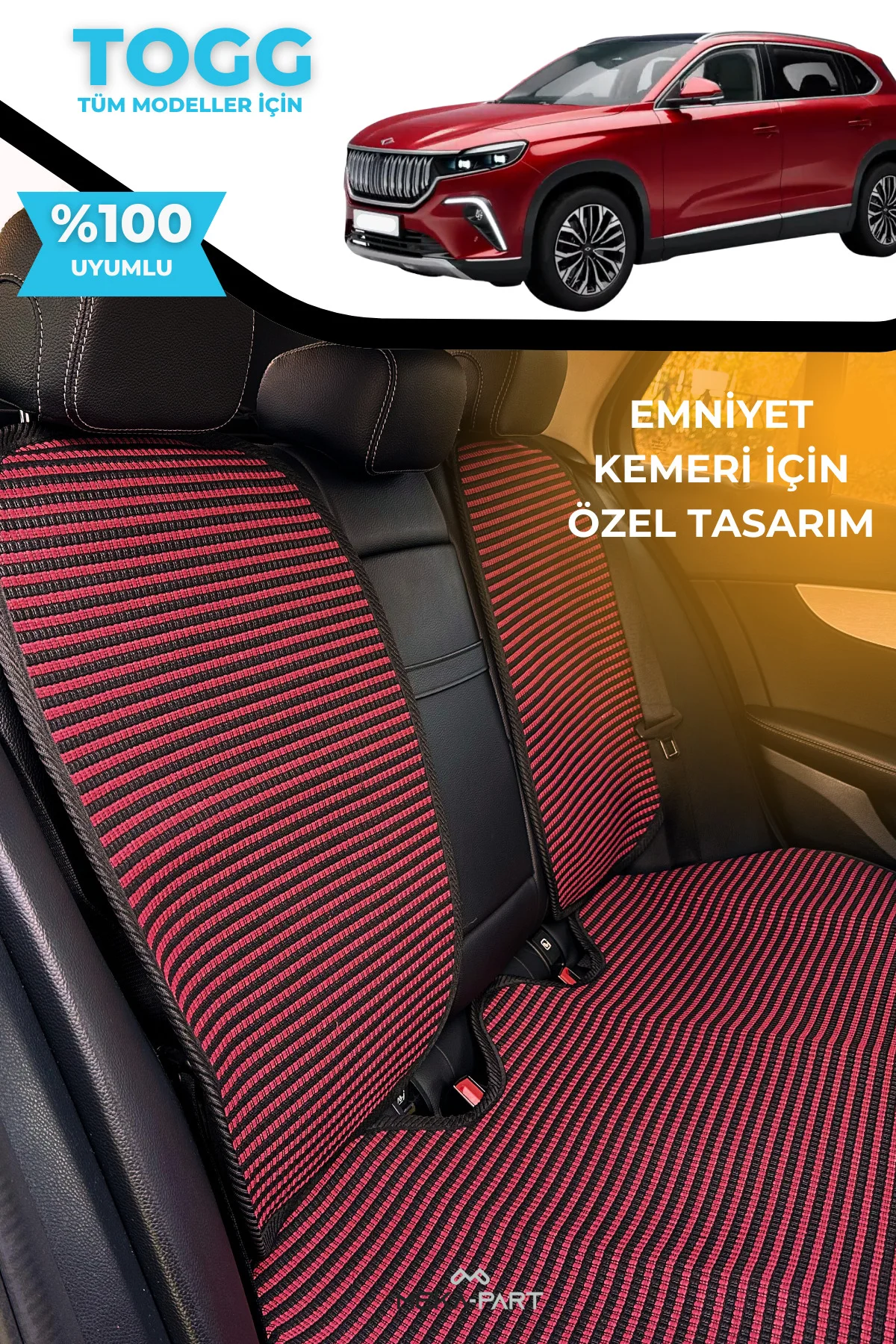 TERLETMEZ Oto Koltuk Koruyucu Kılıf TOGG Tüm Modeller İçin Uyumlu