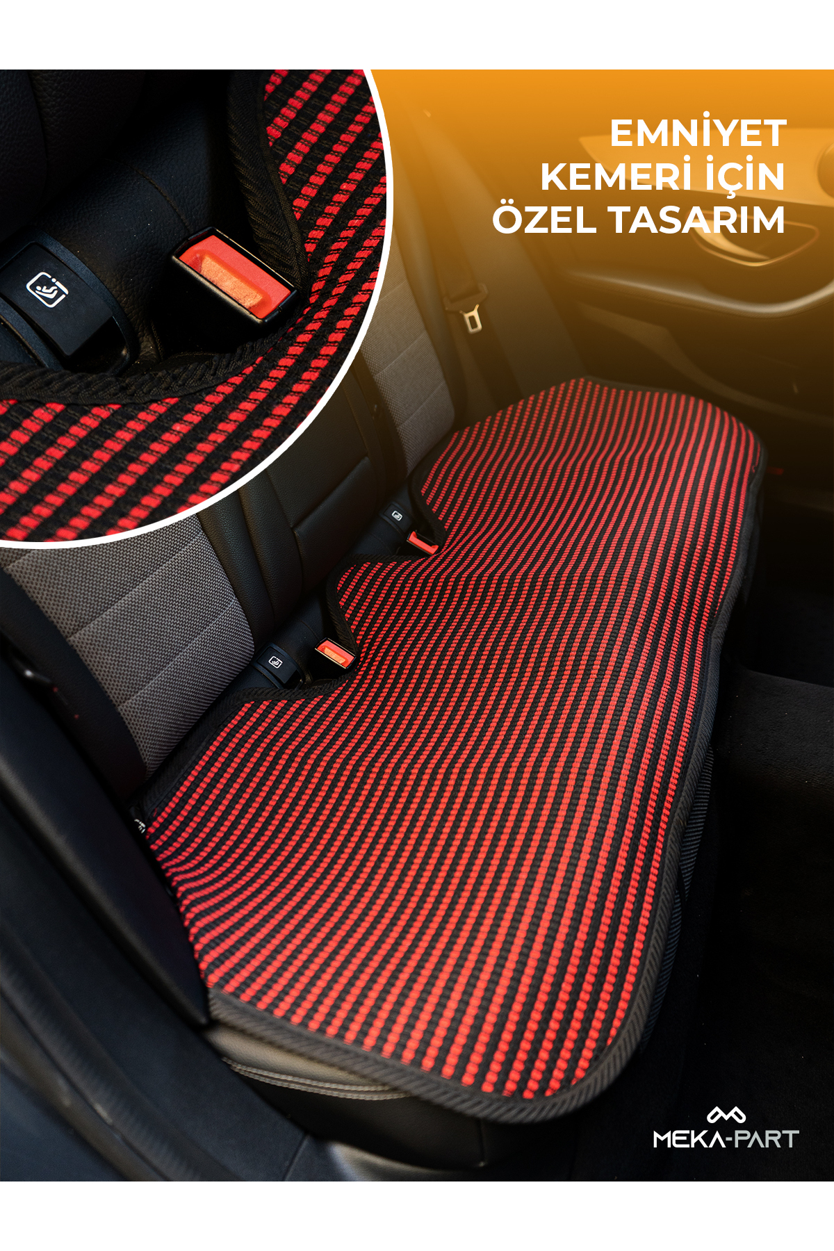 Trend Terletmez Oto Koltuk Koruyucu Kılıf %100 Pamuk 5 Li Tam Set Kırmı