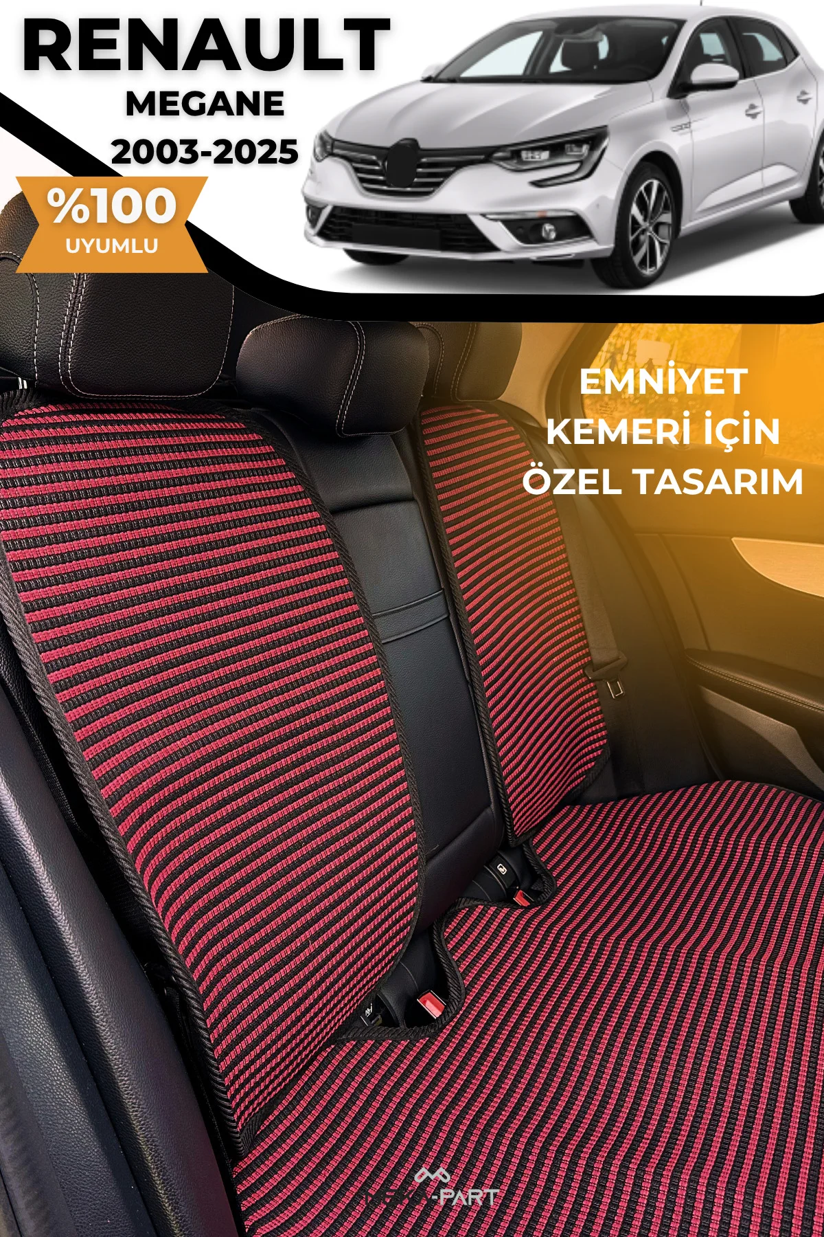 Terletmez Oto Koltuk Koruyucu Kılıf %100 Pamuk 5 li Tam Set Siyah