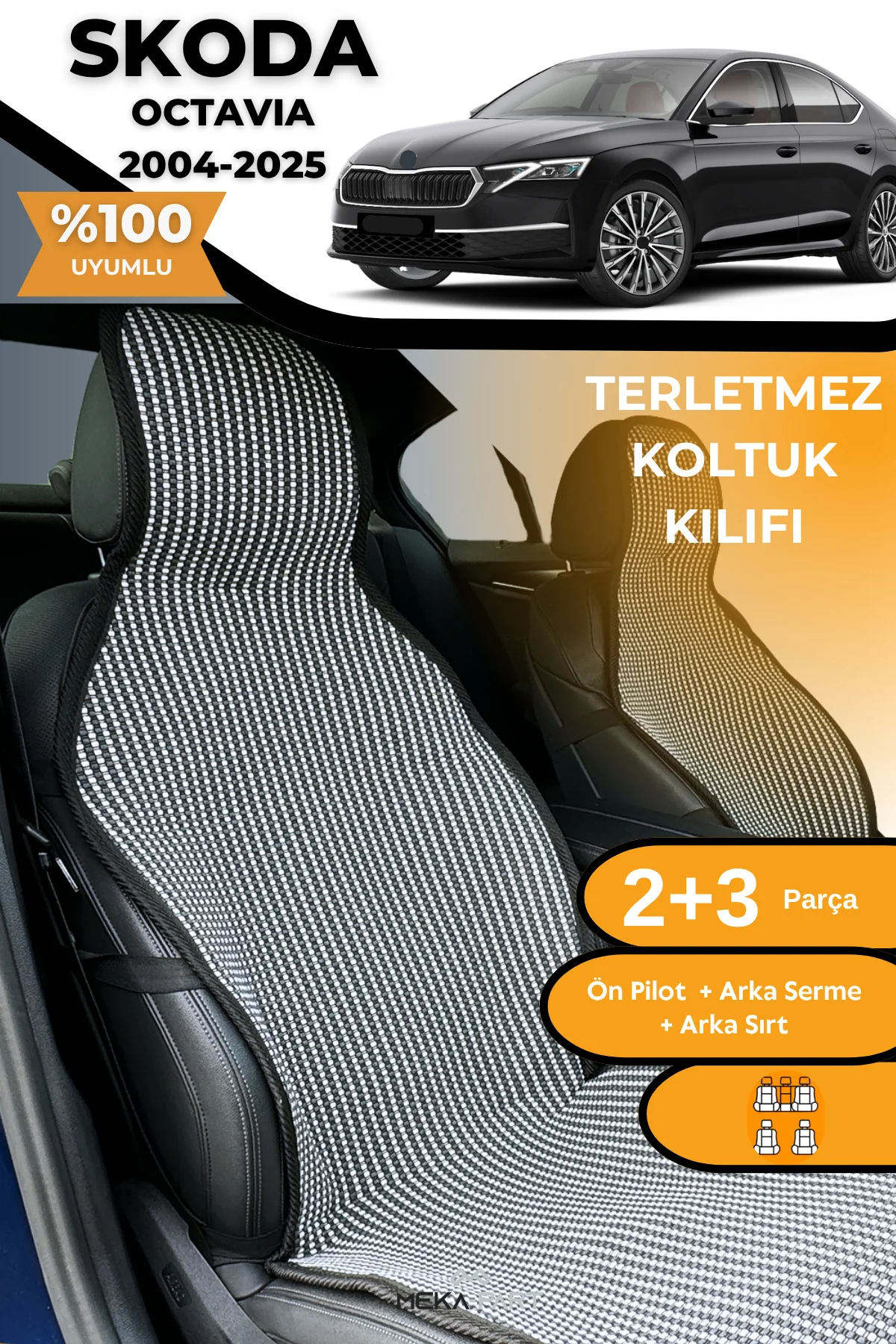 Terletmez Oto Koltuk Koruyucu Kılıf %100 Pamuk 5 li Tam Set Füme Beyaz Skoda Octavia Fiyatı, Yorumları ve Özellikleri