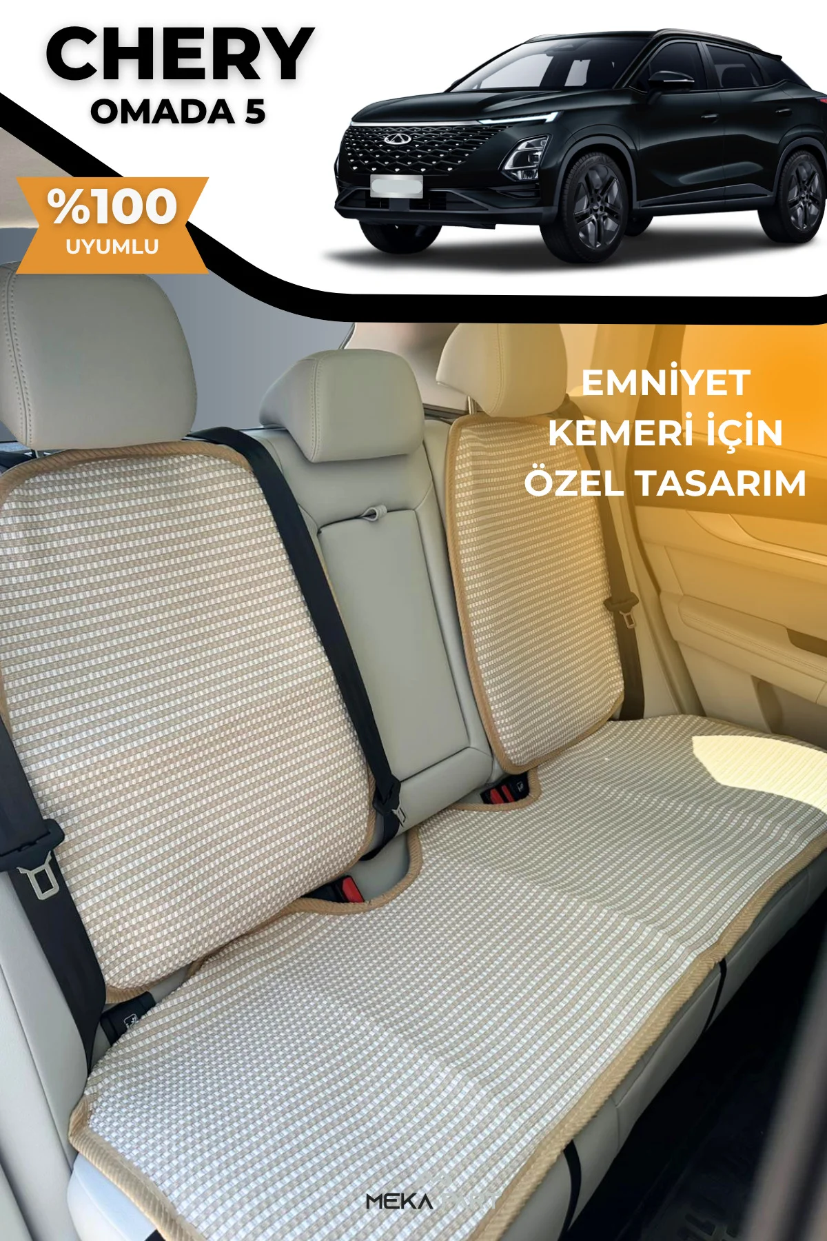 Terletmez Oto Koltuk Koruyucu Kılıf %100 Pamuk 5 li Tam Set Krem Chery Omada 5 Fiyatı, Yorumları ve Özellikleri