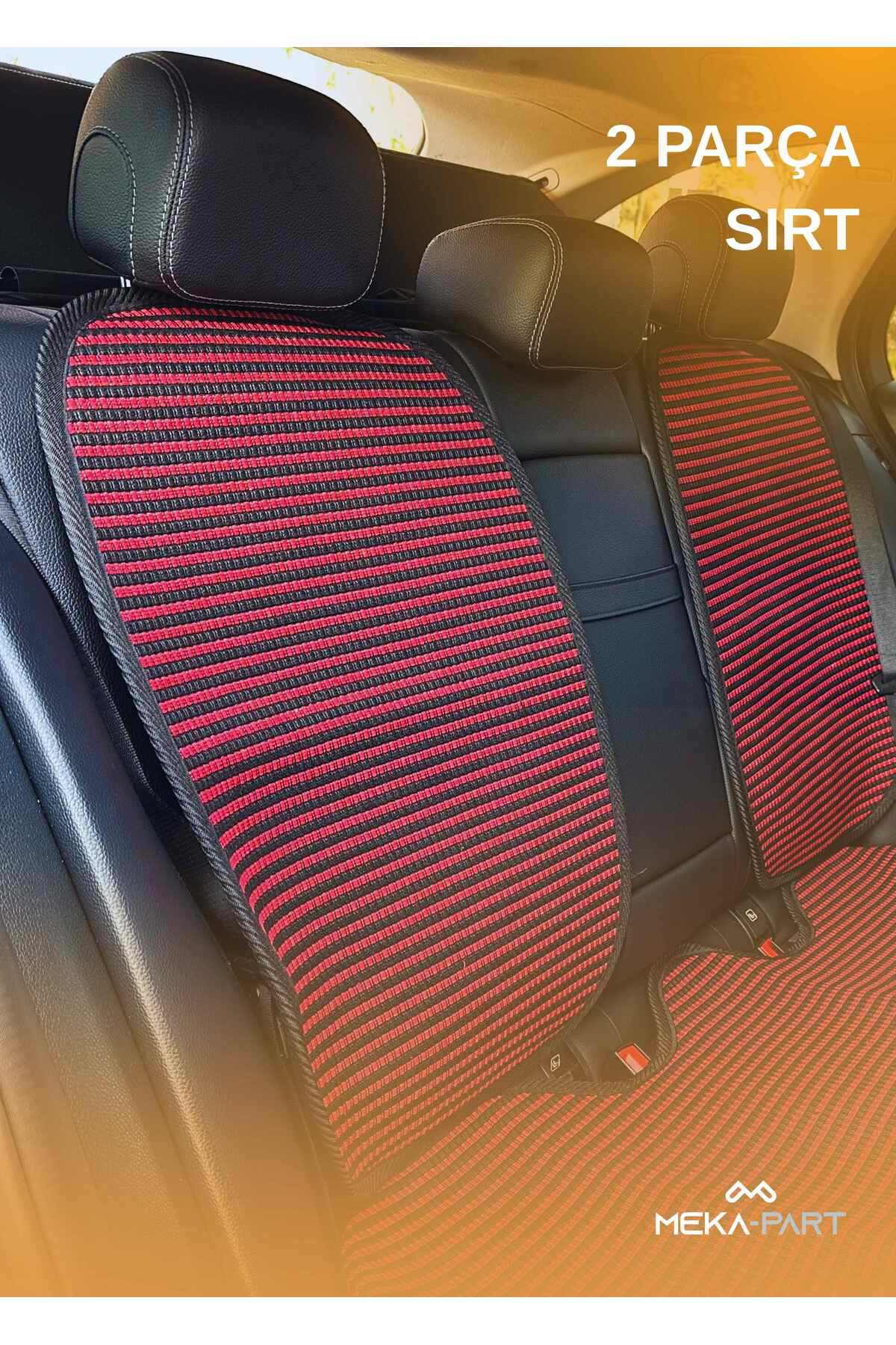 Trend Terletmez Oto Koltuk Koruyucu Kılıf %100 Pamuk 5 Li Tam Set Kırmı