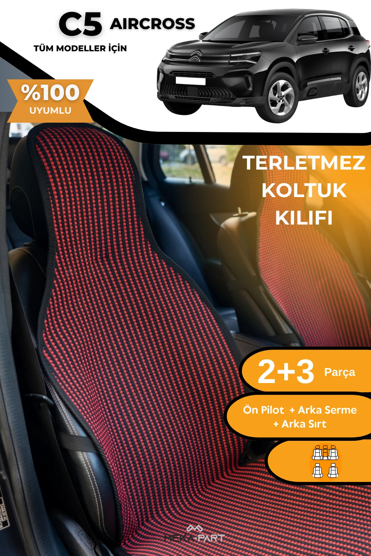 Terletmez Oto Koltuk Koruyucu Kılıf %100 Pamuk 5 li Tam Set Mavi  Fiyatı, Yorumları ve Özellikleri