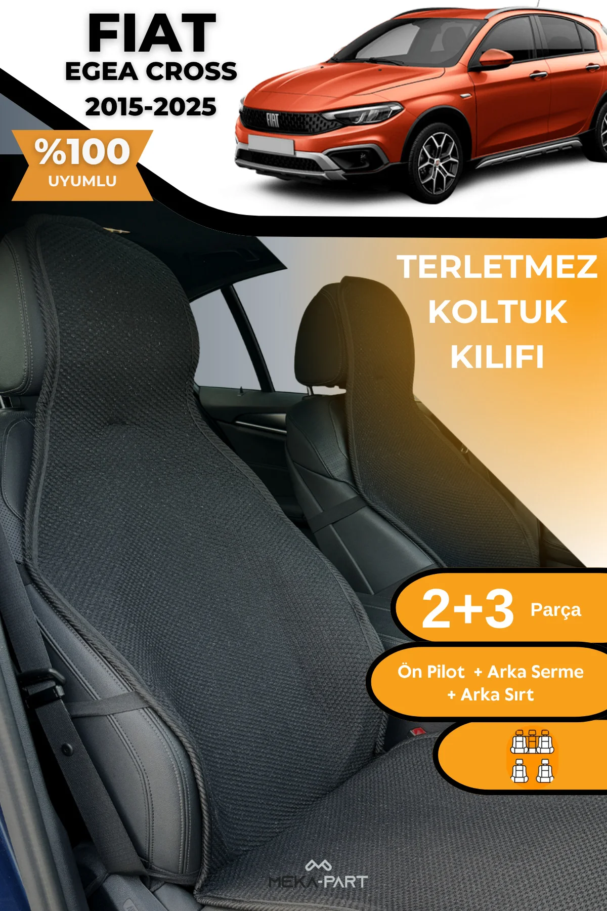 Terletmez Oto Koltuk Koruyucu Kılıf %100 Pamuk 5 li Tam Set Siyah Fiat Egea Cross Fiyatı, Yorumları ve Özellikleri