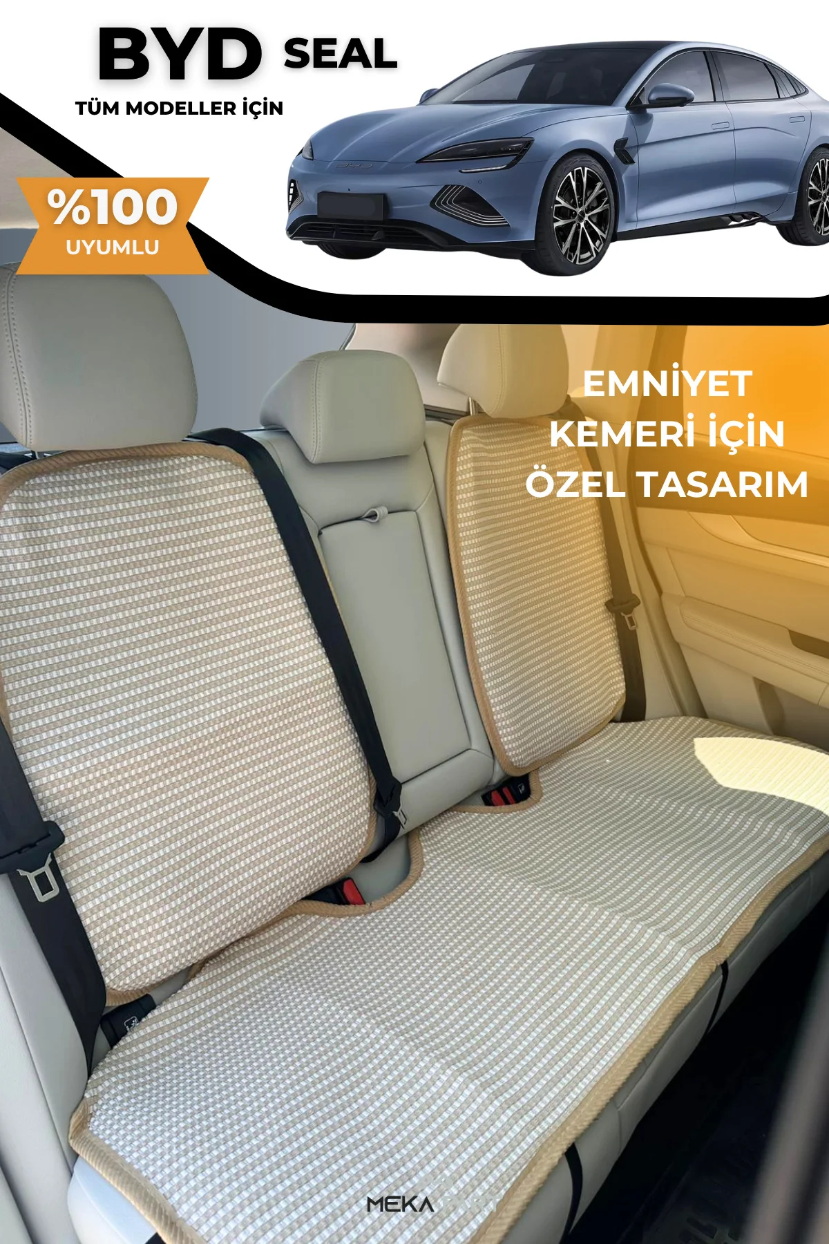 Terletmez Oto Koltuk Koruyucu Kılıf %100 Pamuk 5 li Tam Set Füme 