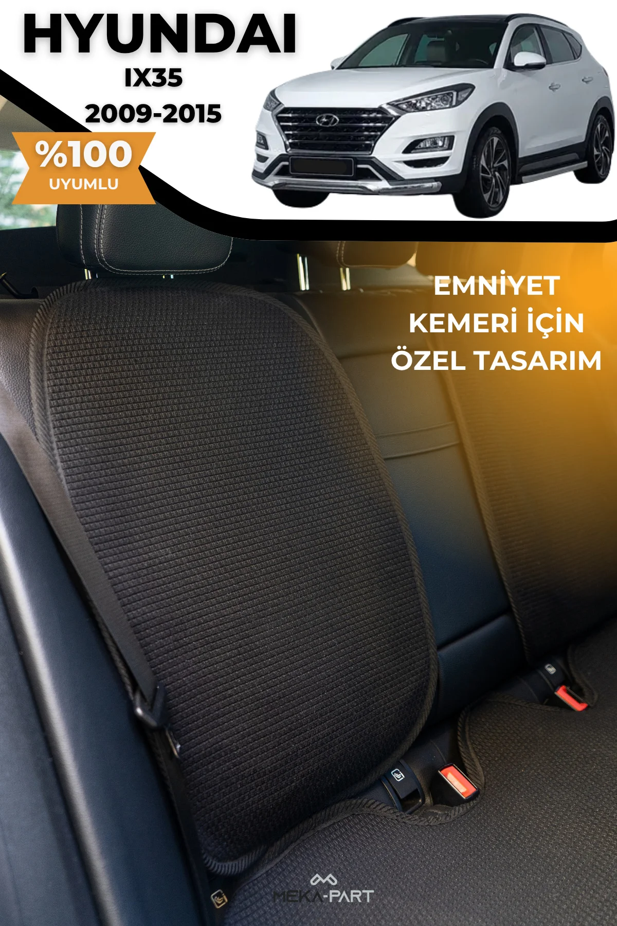 Terletmez Oto Koltuk Koruyucu Kılıf %100 Pamuk 5 li Tam Set Siyah Hyundai İX35 Fiyatı, Yorumları ve Özellikleri
