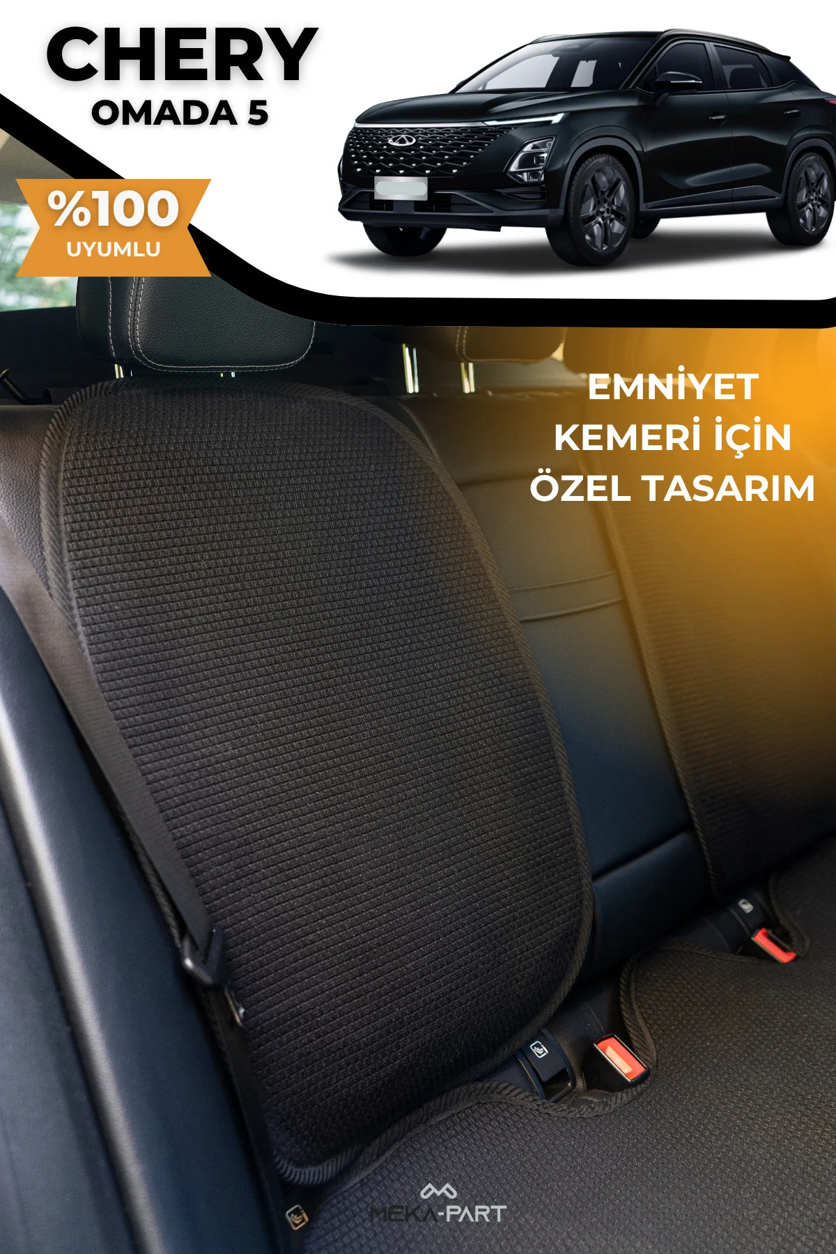 Terletmez Oto Koltuk Koruyucu Kılıf %100 Pamuk 5 li Tam Set Krem 