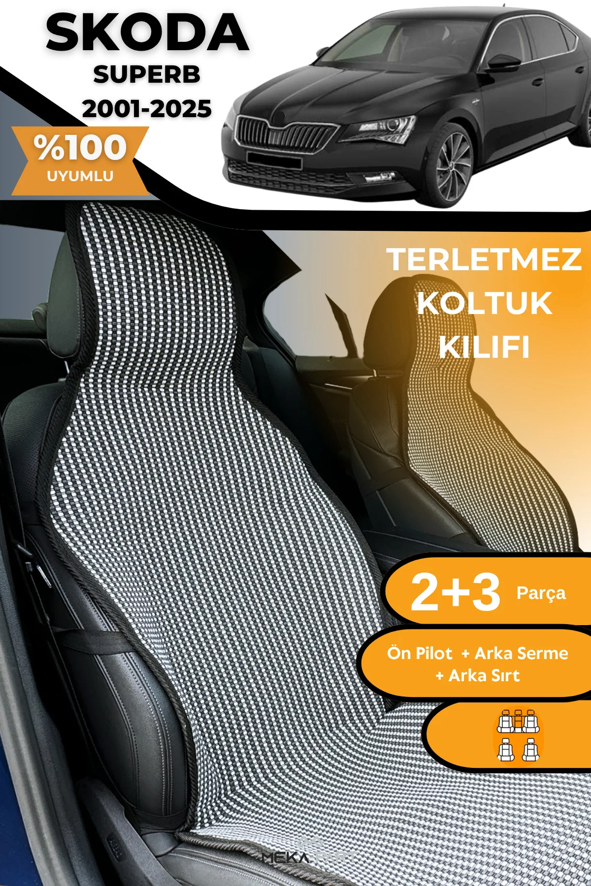 Terletmez Oto Koltuk Koruyucu Kılıf %100 Pamuk 5 li Tam Set Füme Beyaz Skoda SuperB Fiyatı, Yorumları ve Özellikleri