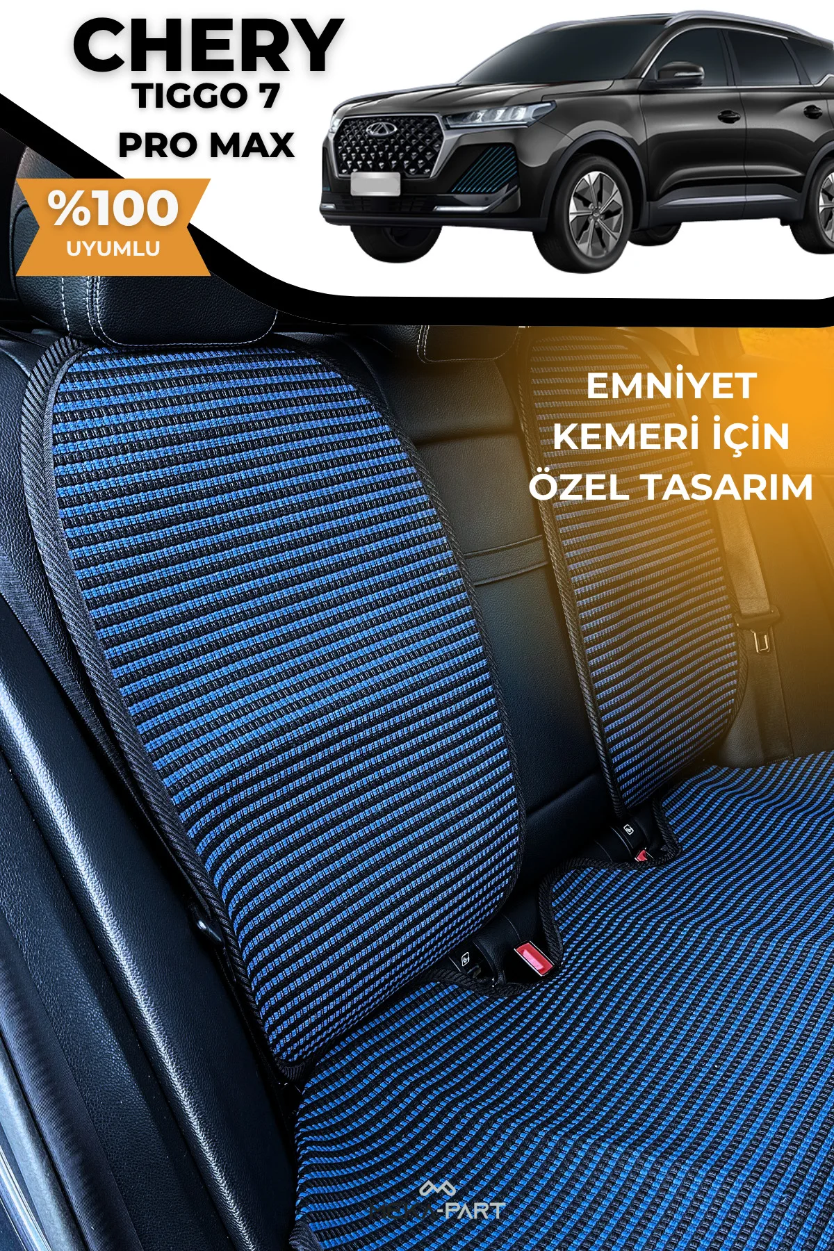 Terletmez Oto Koltuk Koruyucu Kılıf %100 Pamuk 5 li Tam Set Füme 