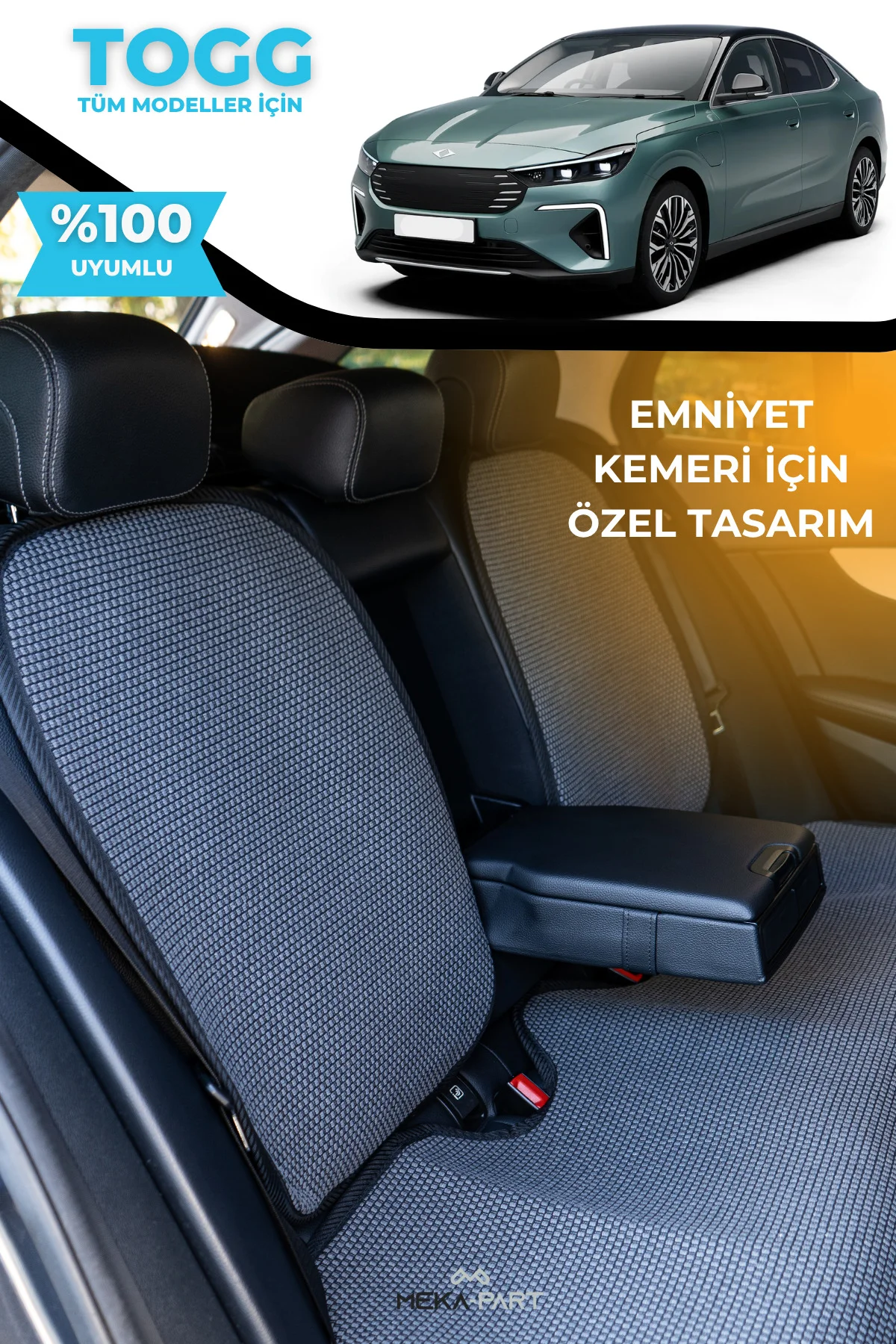 Terletmez Oto Koltuk Koruyucu Kılıf %100 Pamuk 5 li Tam Set Füme TOGG T10F Fiyatı, Yorumları ve Özellikleri