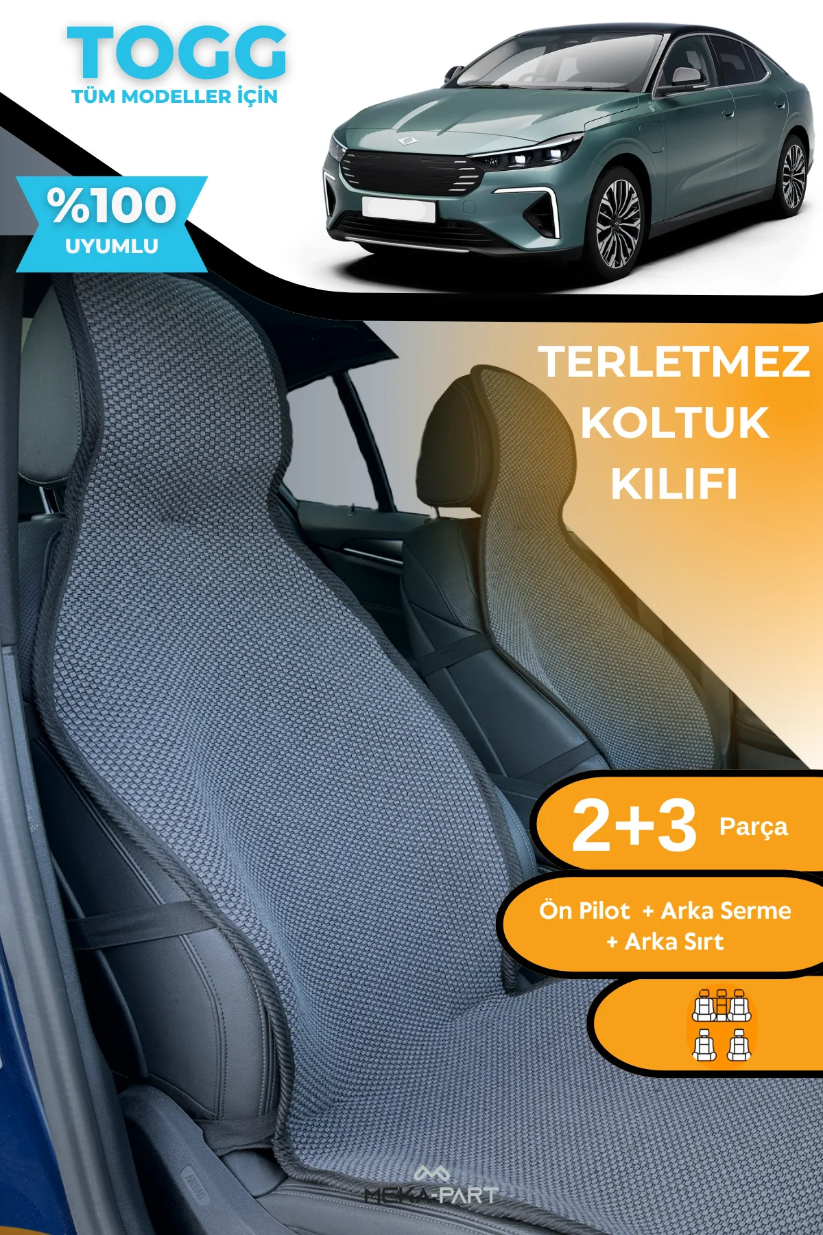 Terletmez Oto Koltuk Koruyucu Kılıf %100 Pamuk 5 li Tam Set Füme TOGG T10F Fiyatı, Yorumları ve Özellikleri