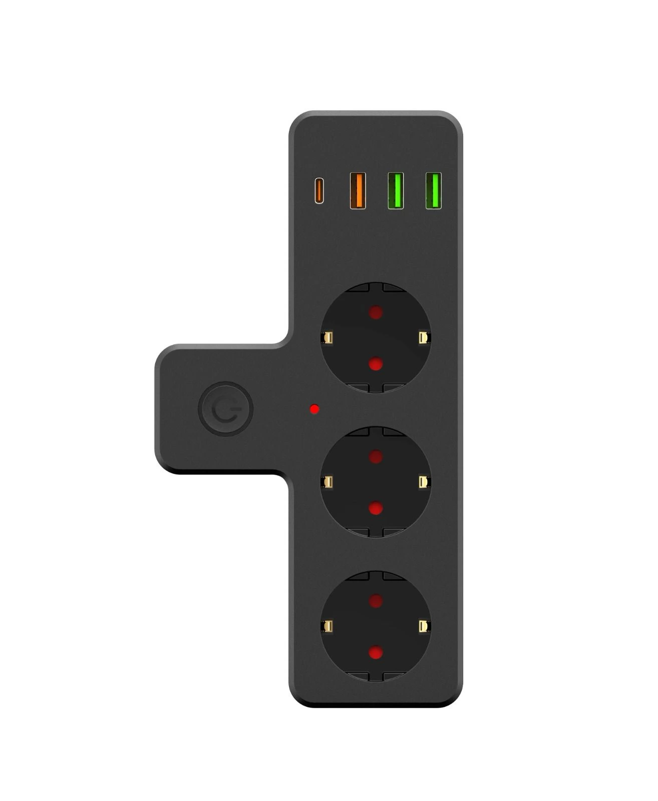 Termal Akım Korumalı Isıya Dayanıklı 3’lü Priz 3x Usb 1x Type-c