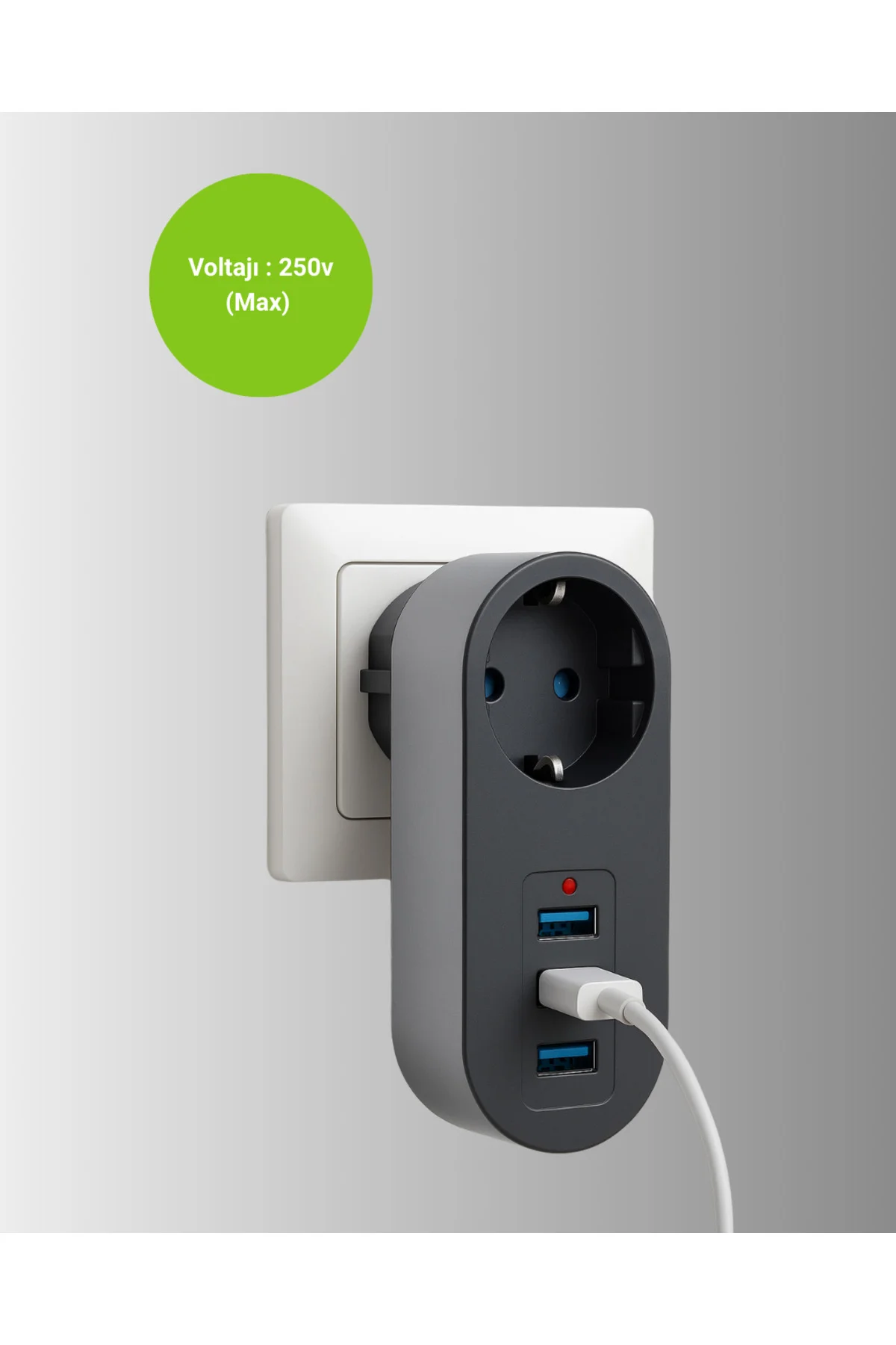 Termal Akım Korumalı 3 USB'li Güvenli Priz – Akıllı Akım Dengelem