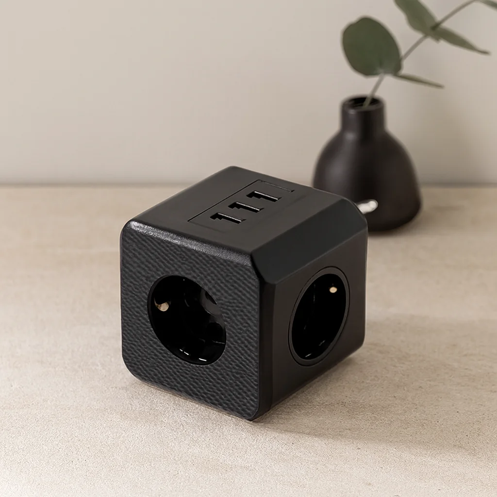 Termal akım korumalı 3'lü duvar prizi (3x USB) - Siyah Fiyatı, Yorumları ve Özellikleri