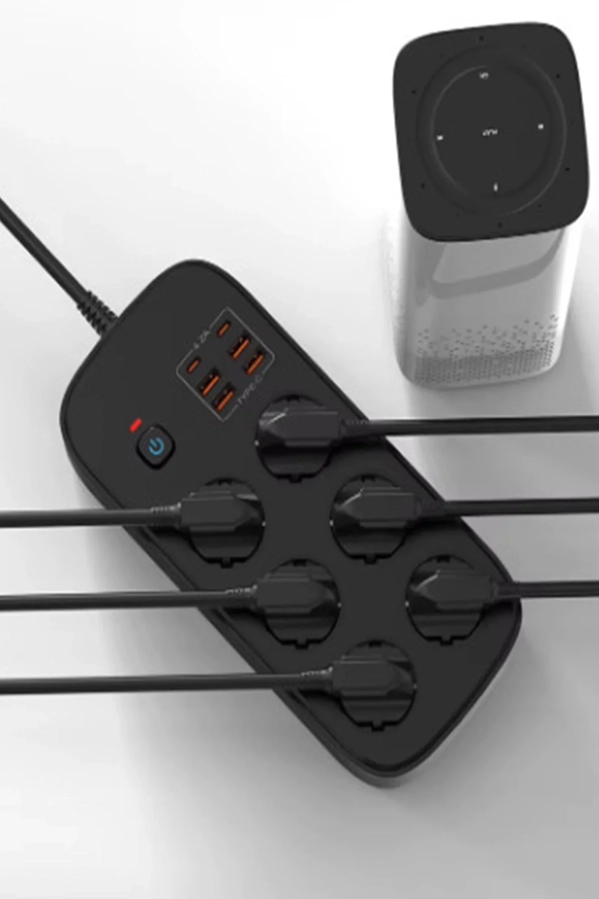 Termal Akım Korumalı 6’Lü Priz 4X Usb 2X Type-C Çıkışlı Grup Priz Çoğaltıcı (3500W) Siyah Termal Akım Korumalı 6’Lü Priz 4X Usb 2X Type-C Çıkışlı Grup Priz Çoğaltıcı (3500W) Siyah - Görsel 3
