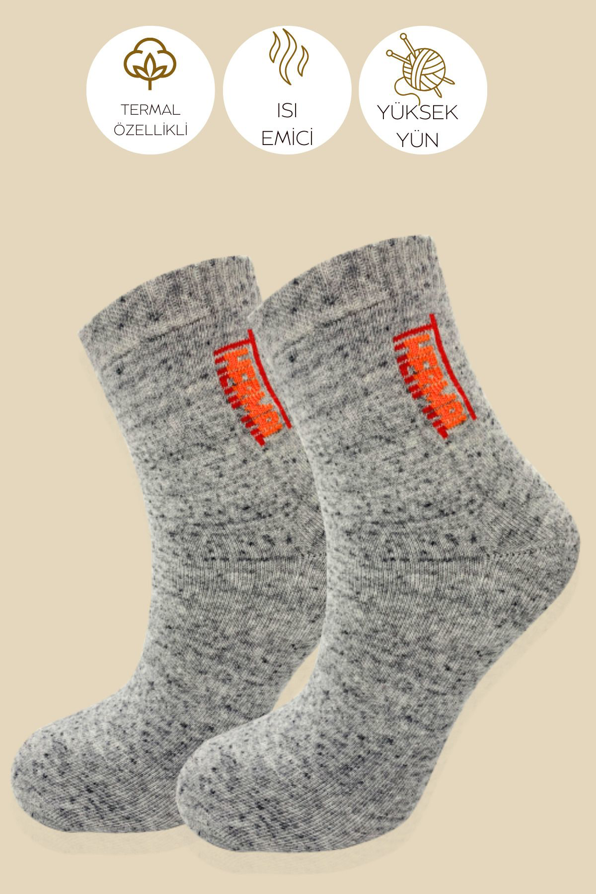 Kral Socks Termal Erkek Havlu Patik Çorap 5'Li Set(5 Çift)