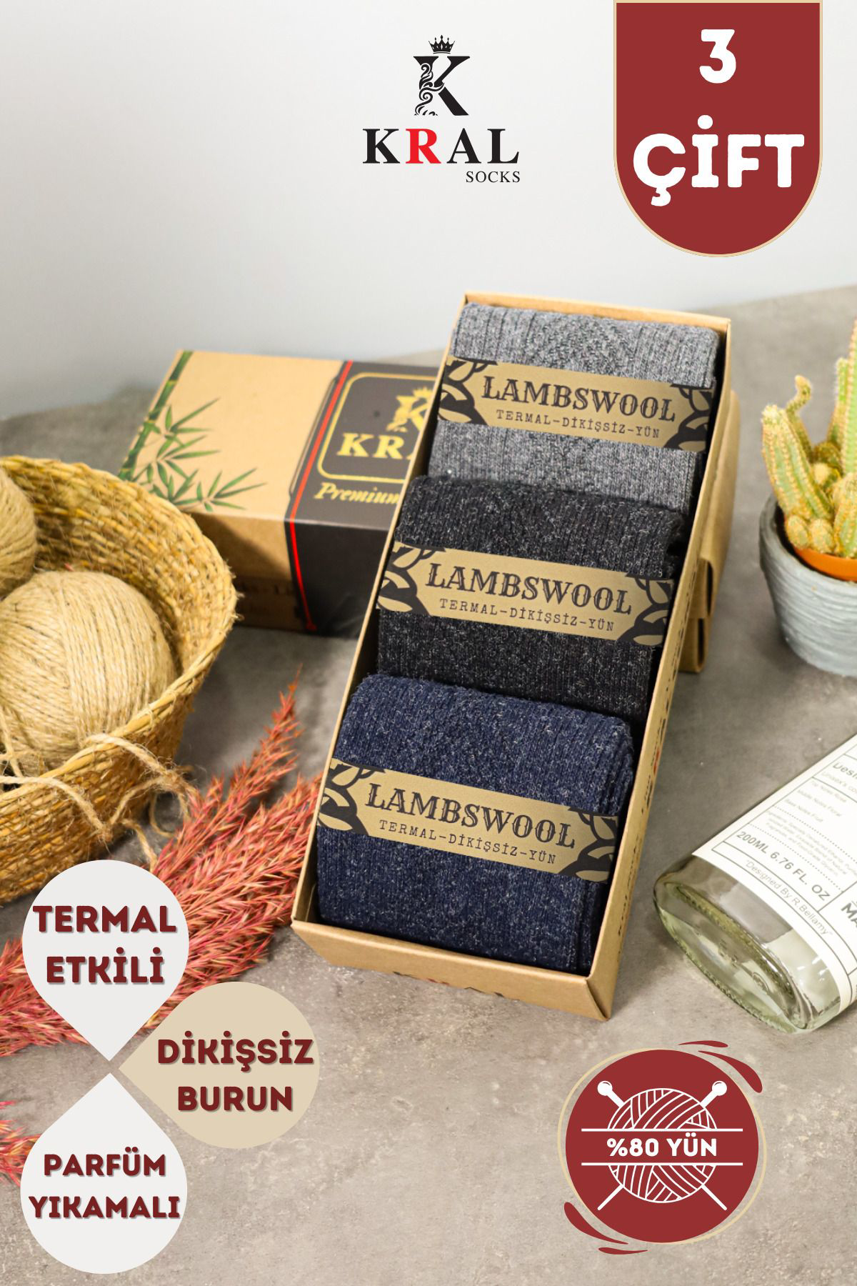 Termal Etkili 3 Çift Kutulu Kışlık Kuzu Yünlü Lambswool Dikişsiz Termal Etkili 3 Çift Kutulu Kışlık Kuzu Yünlü Lambswool Dikişsiz
