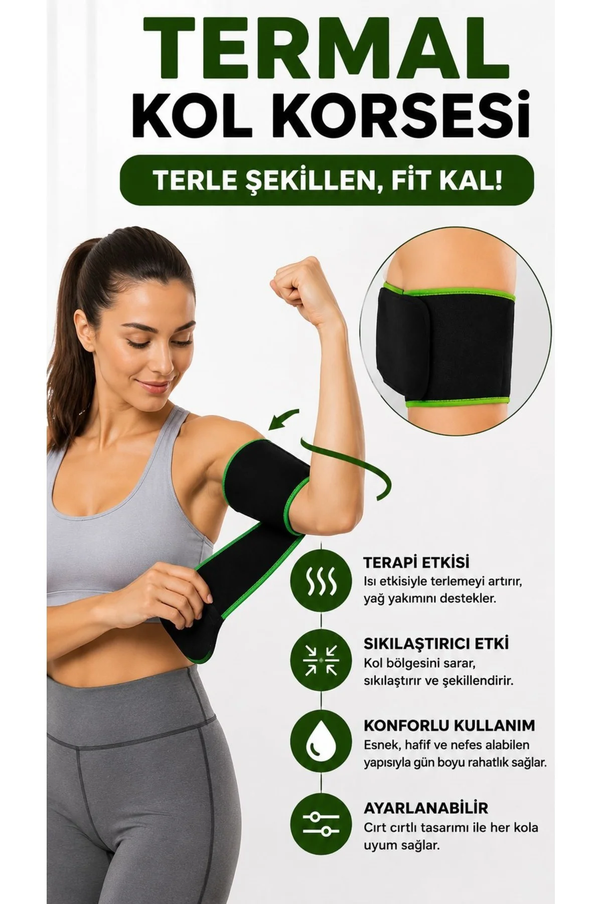 Termal Kol Korsesi Sıkılaştıcı Inceltici Toparlayıcı Korse