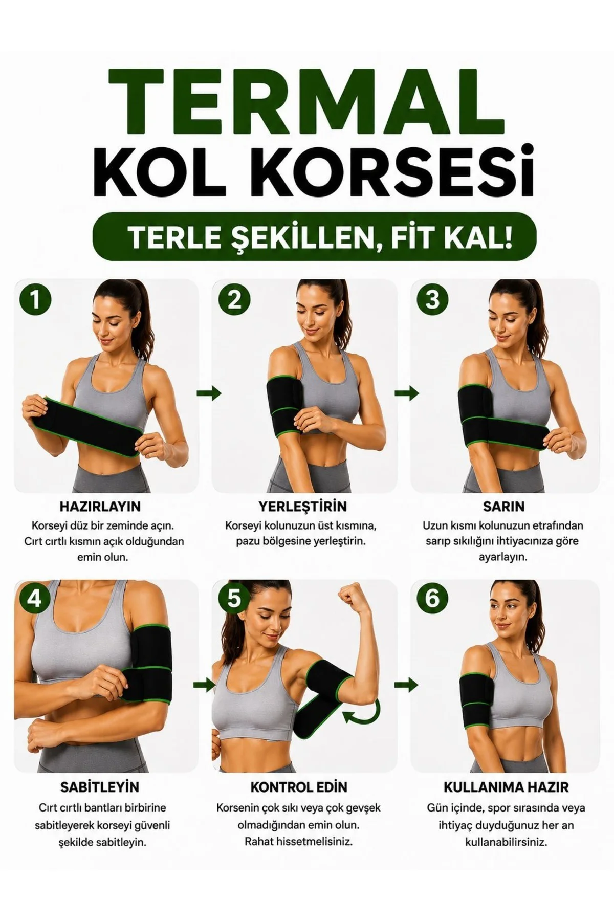 Termal Kol Korsesi Sıkılaştıcı Inceltici Toparlayıcı Korse