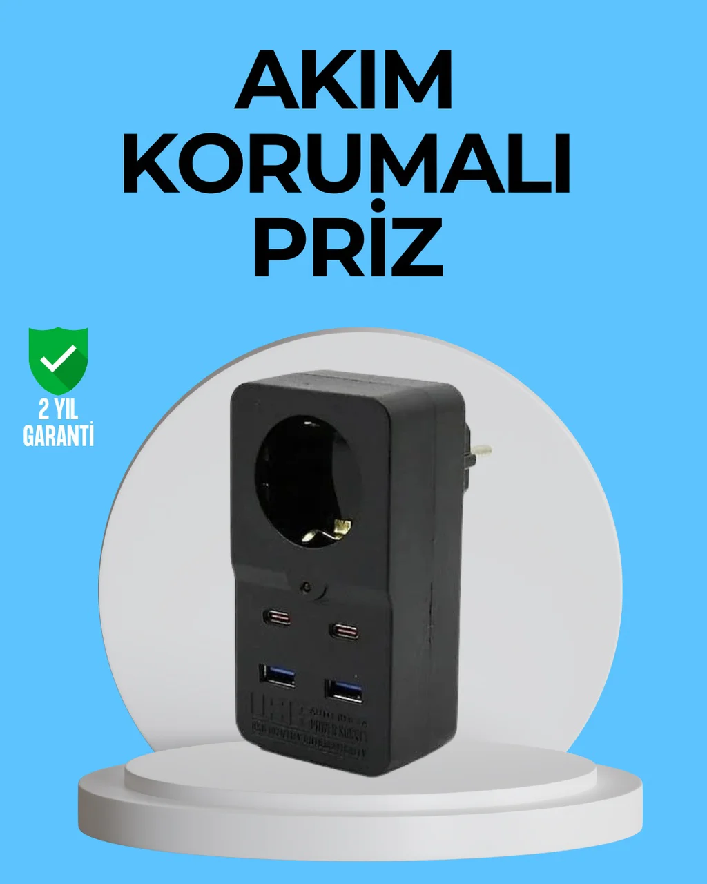Termal Korumalı Priz Otomatik Çocuk Kilidi 4 Usb Type C Diğer