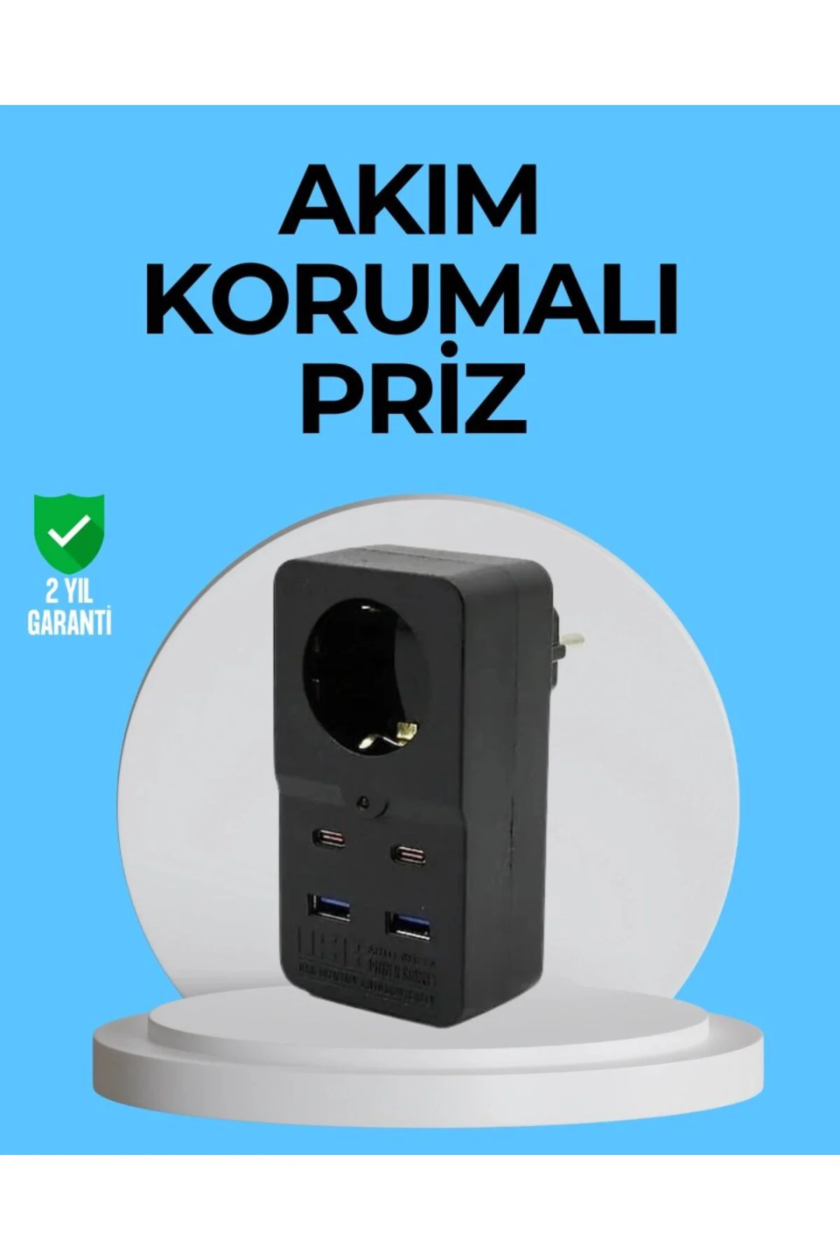 Termal Korumalı Priz Otomatik Çocuk Kilidi 4 Usb Type C