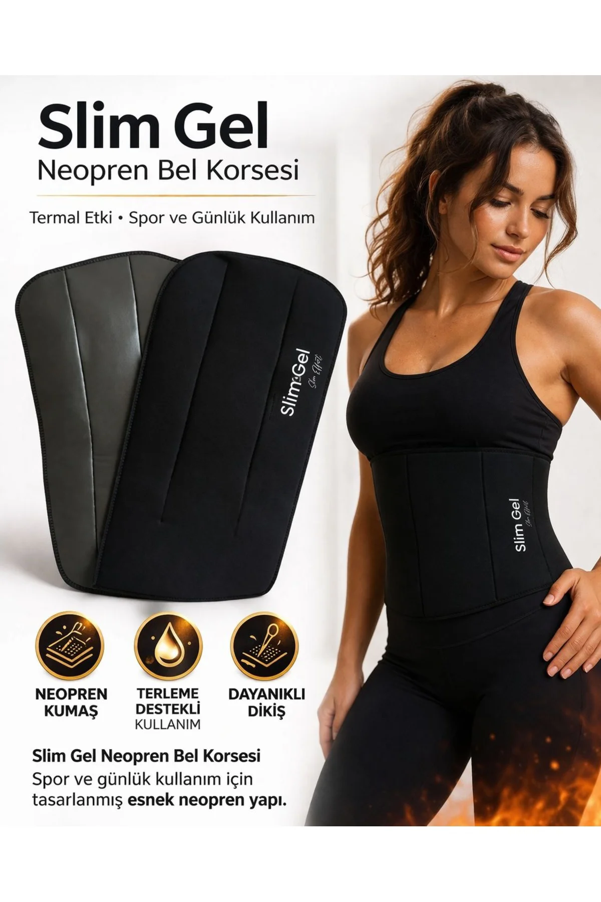 Termal Neopren Bel Korsesi – Isı Tutucu Terletici Etkili – Bel To