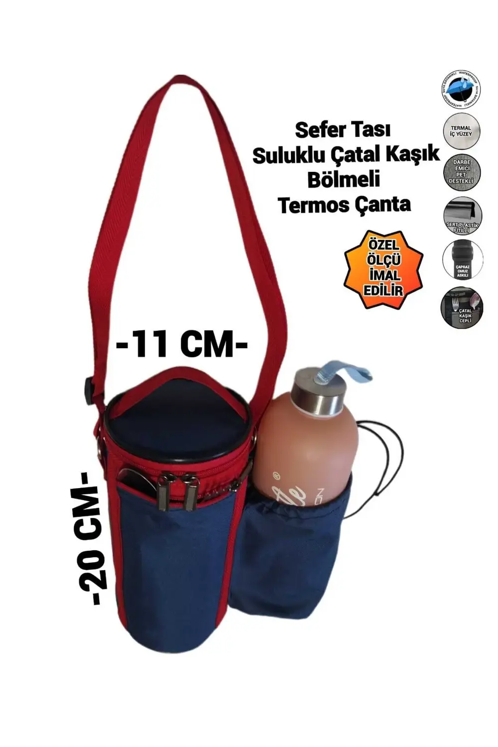 TERMAL SEFERTASI ÇANTASI SULUK VE ÇATAL KAŞIK BÖLMELİ SU GEÇİRMEZ