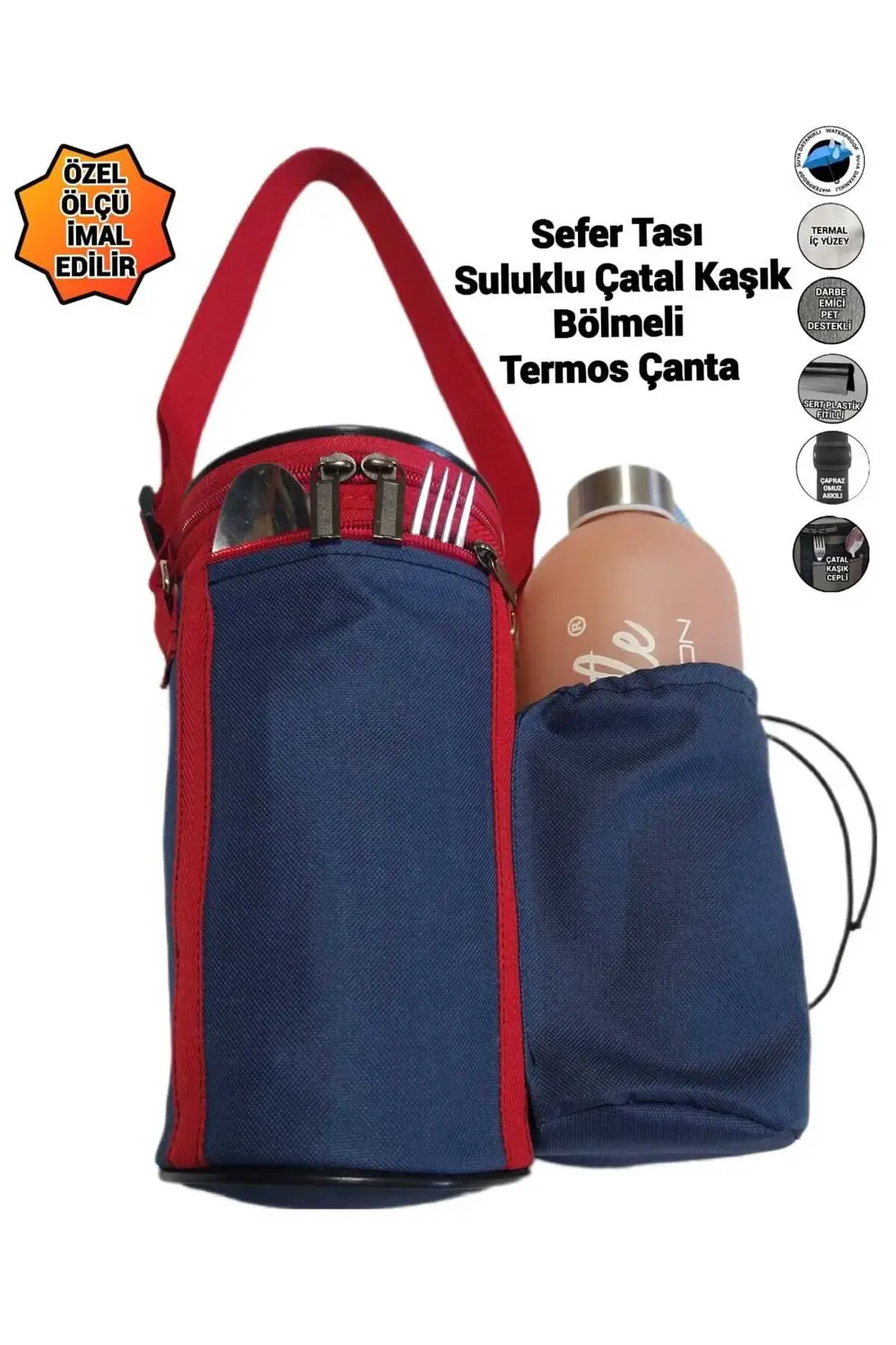 TERMAL SEFERTASI ÇANTASI SULUK VE ÇATAL KAŞIK BÖLMELİ SU GEÇİRMEZ