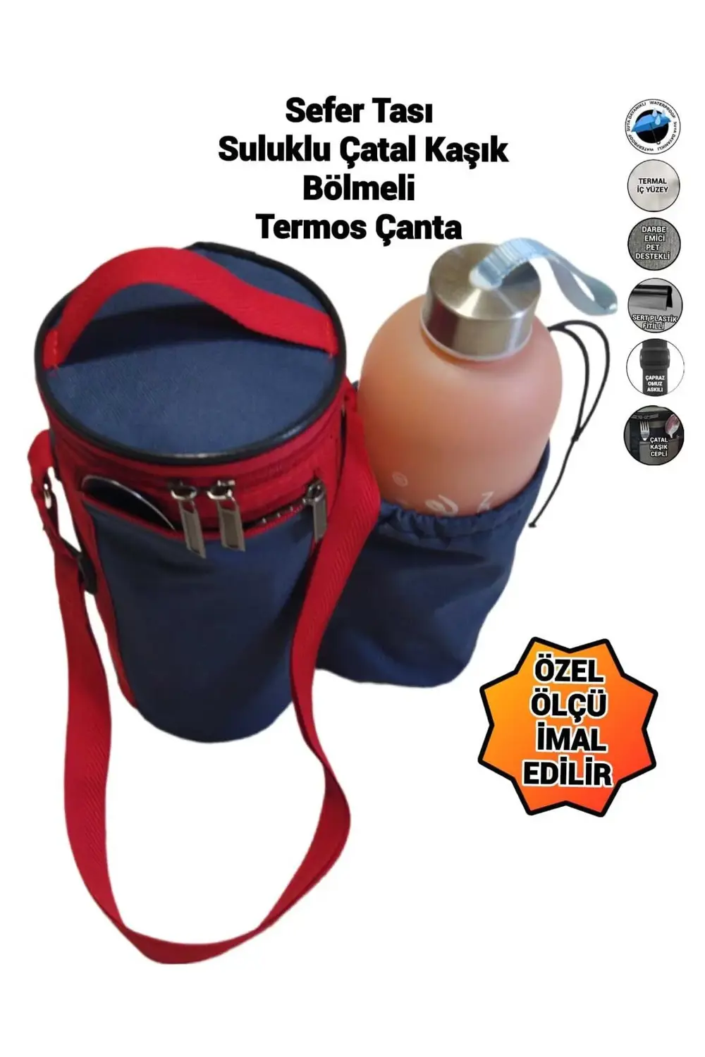 TERMAL SEFERTASI ÇANTASI SULUK VE ÇATAL KAŞIK BÖLMELİ SU GEÇİRMEZ