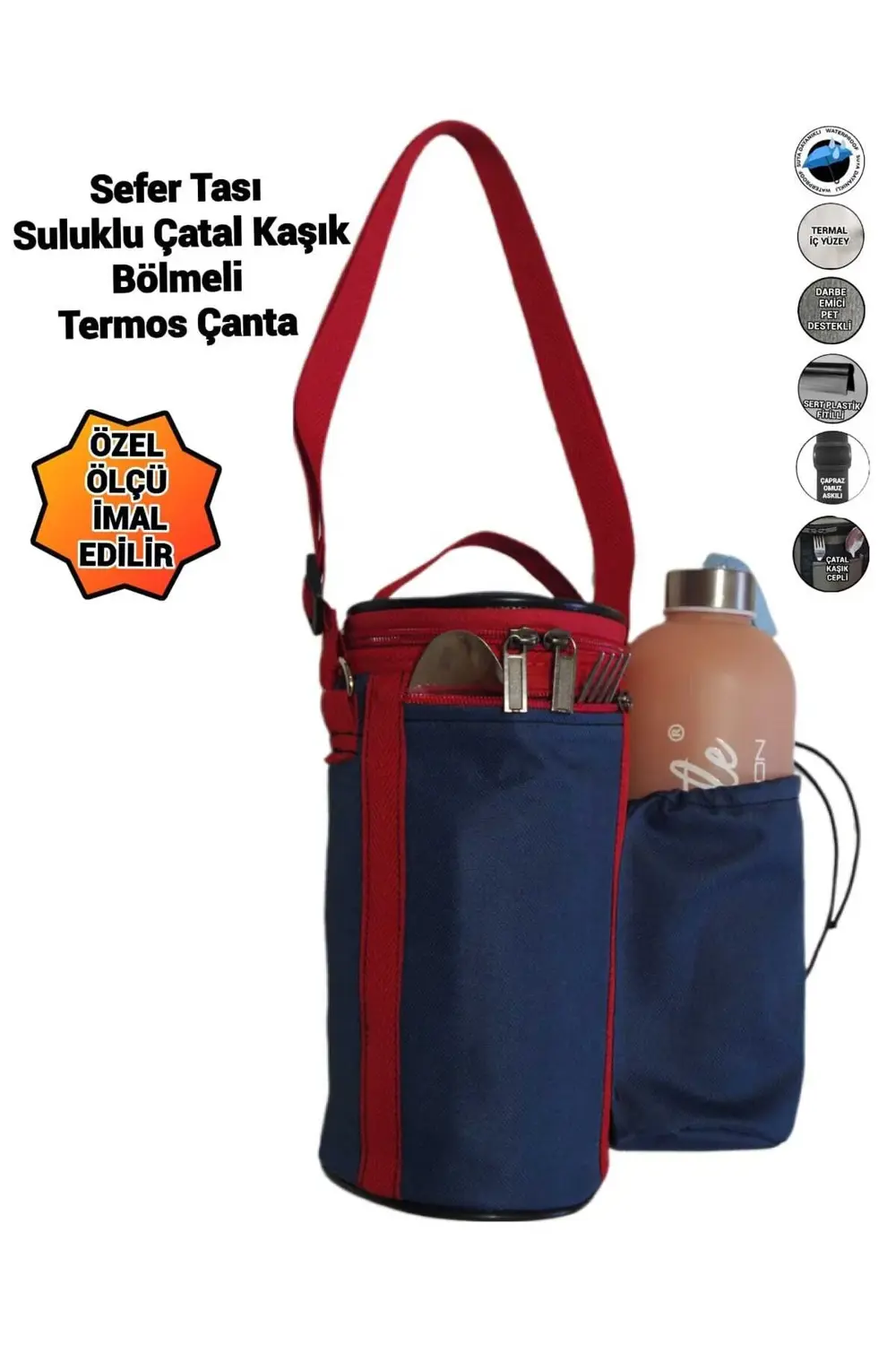 TERMAL SEFERTASI ÇANTASI SULUK VE ÇATAL KAŞIK BÖLMELİ SU GEÇİRMEZ