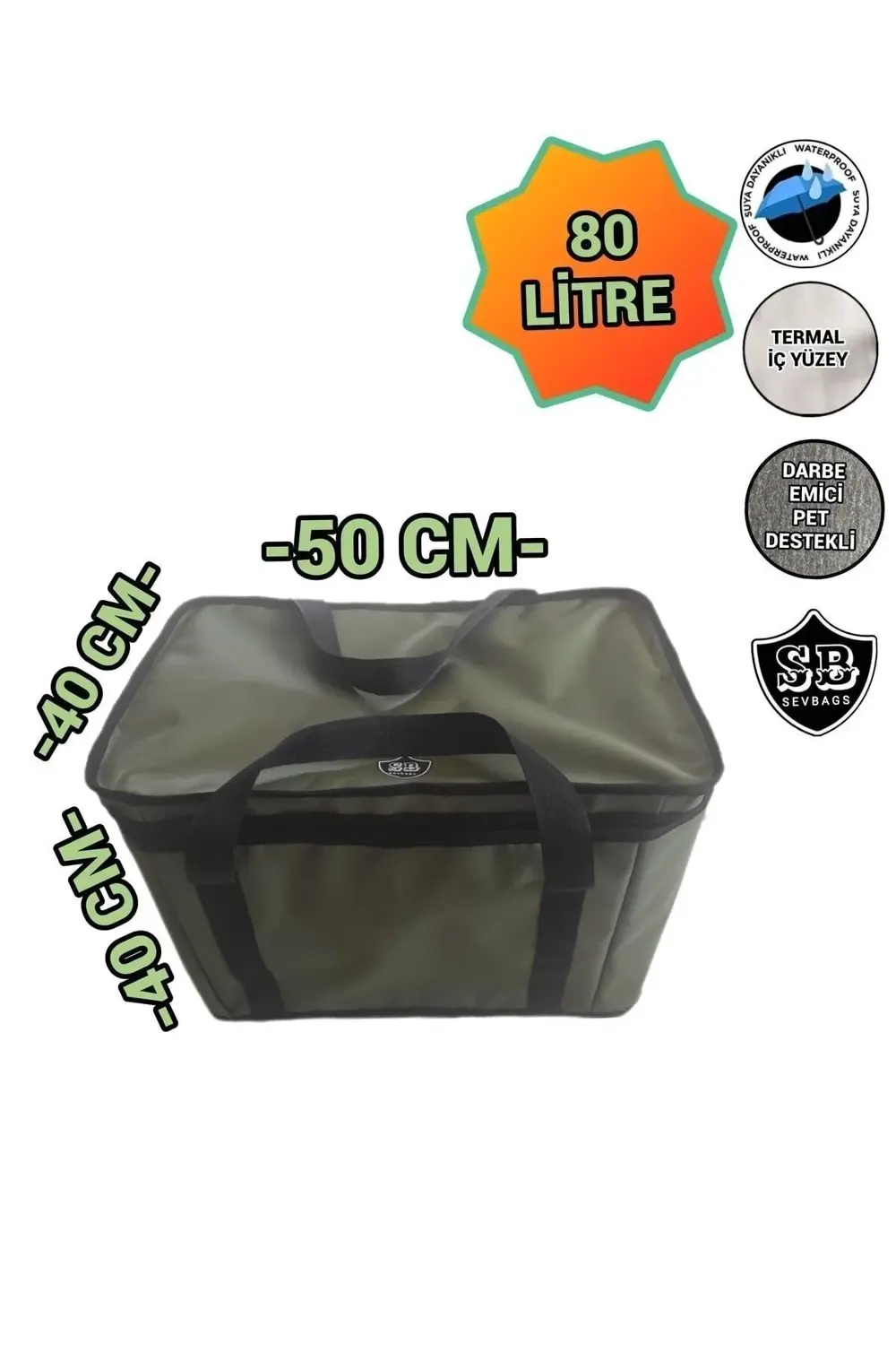 Termal Termos Battal Boy Soğuk Sıcak Su Geçirmez Termos Çanta Yem