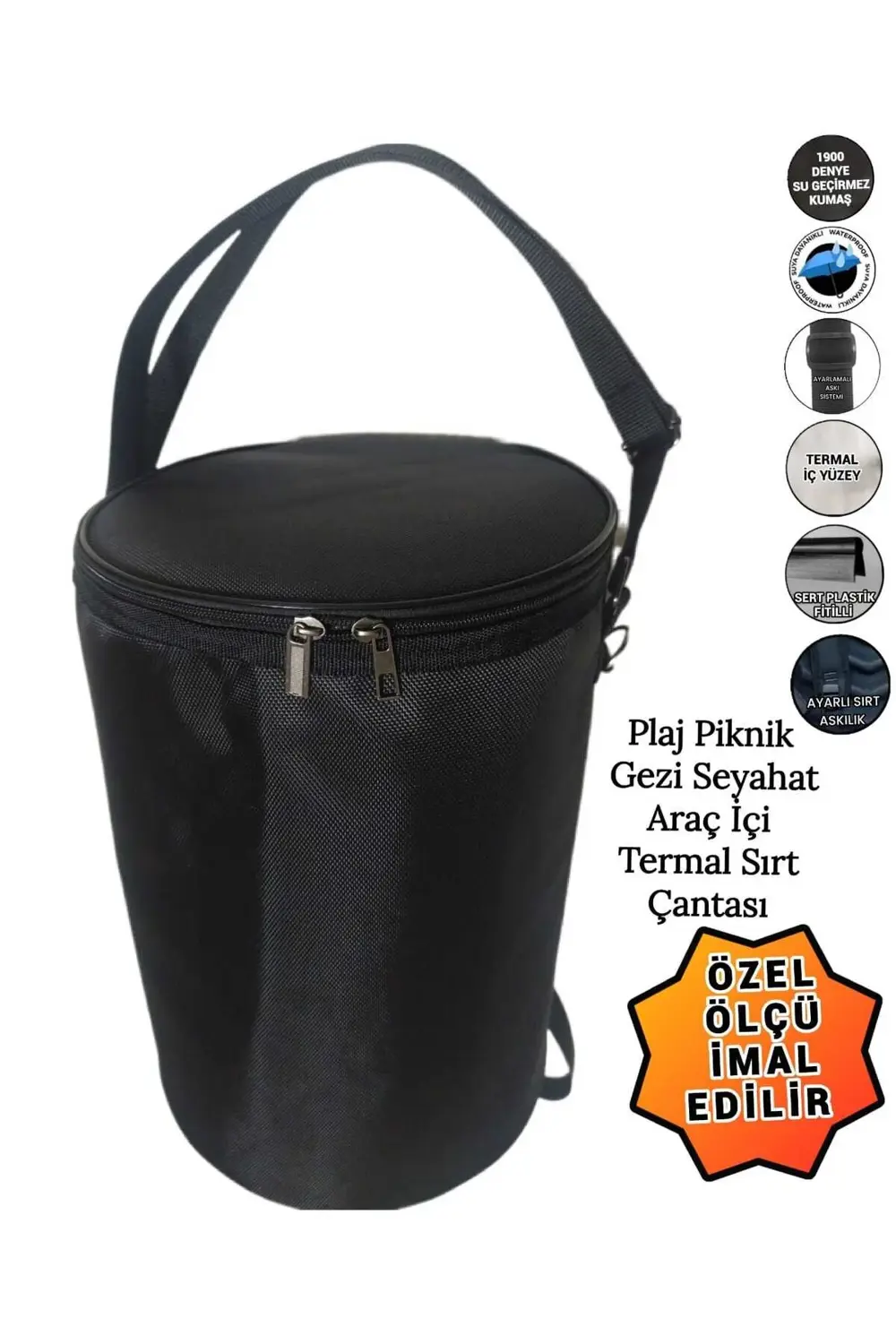 TERMAL TERMOS PİKNİK PLAJ GÜNLÜK ARAÇ İÇİ SIRT ÇANTASI