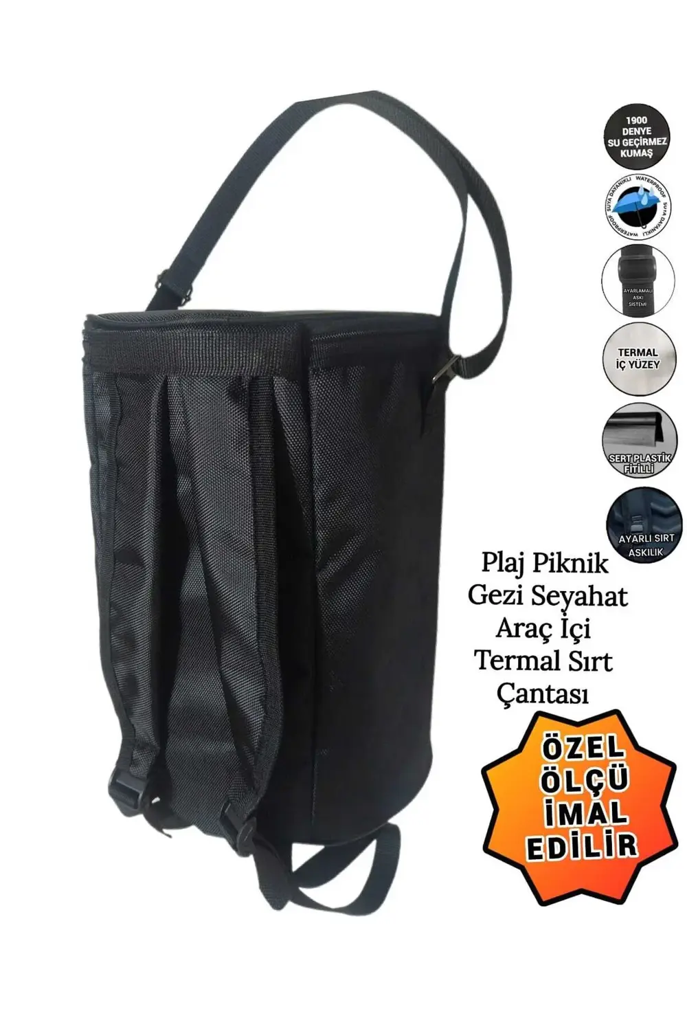 TERMAL TERMOS PİKNİK PLAJ GÜNLÜK ARAÇ İÇİ SIRT ÇANTASI