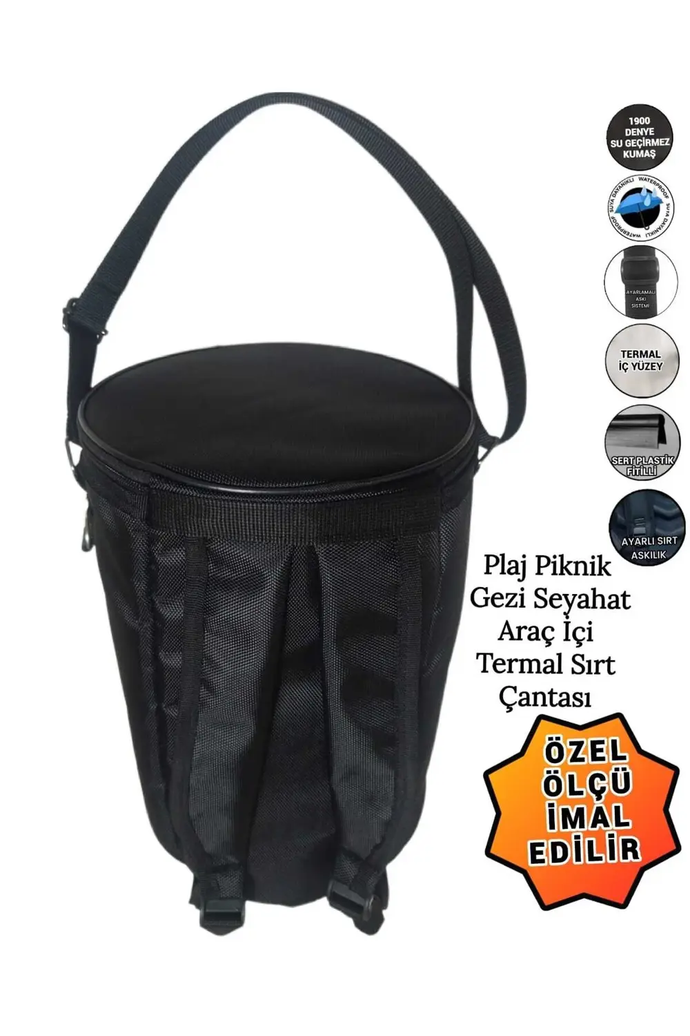 TERMAL TERMOS PİKNİK PLAJ GÜNLÜK ARAÇ İÇİ SIRT ÇANTASI