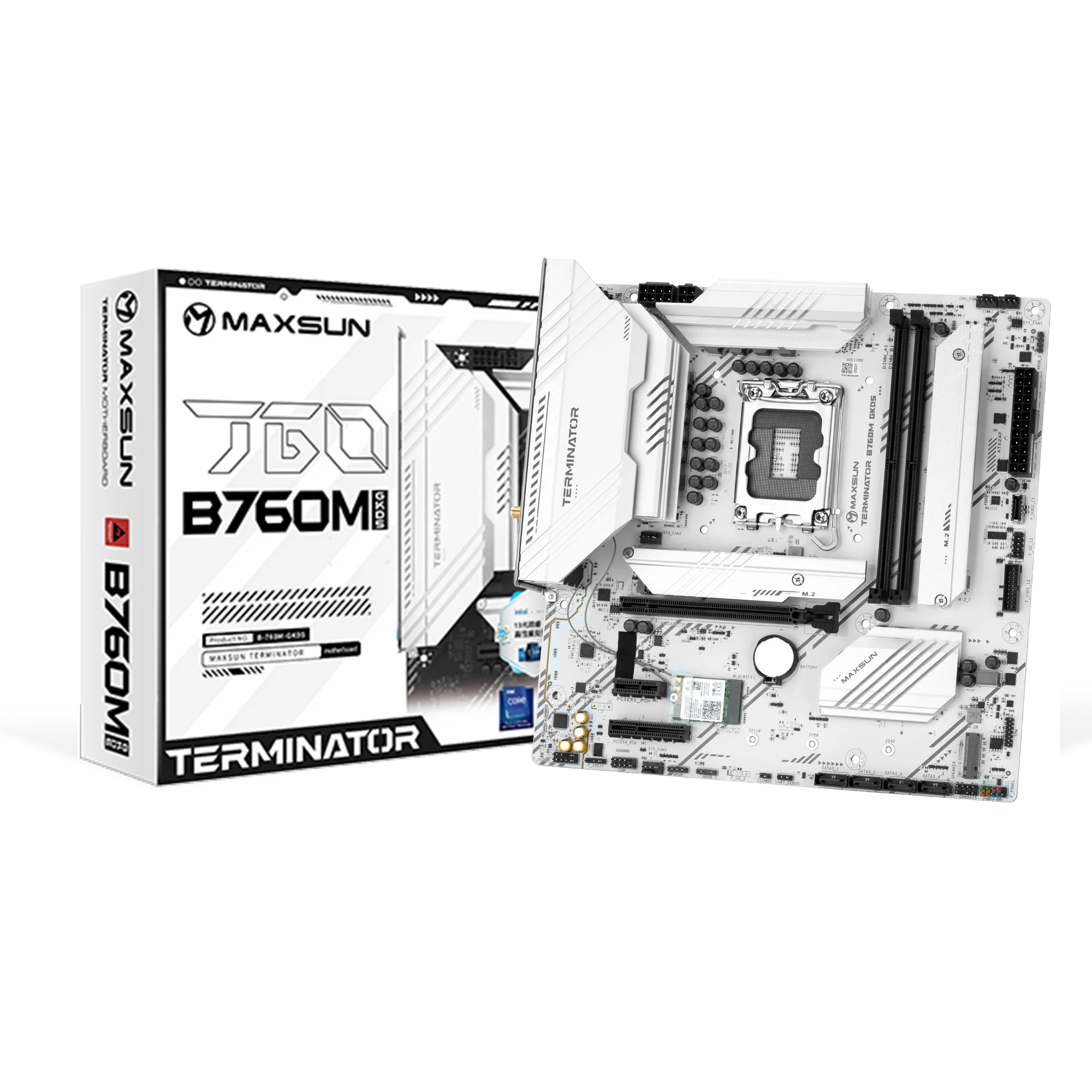 Terminator B760M GKD5 ICE LGA1700 DDR5 7600 Mhz M.2 HDMI mAtx Intel Anakart Beyaz