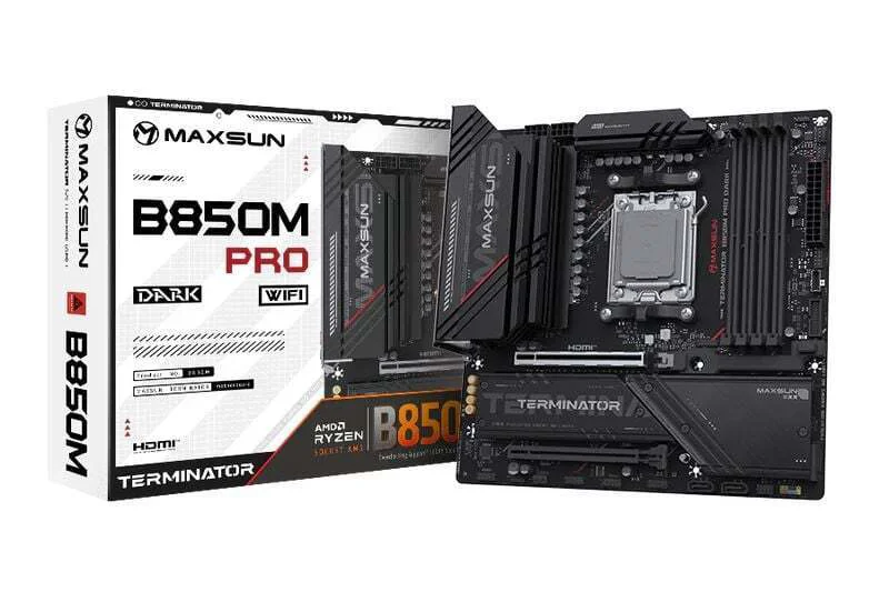 Terminator B850M DARK WIFI AM5 DDR5 7800 Mhz M2.HDMI mAtx AMD Anakart