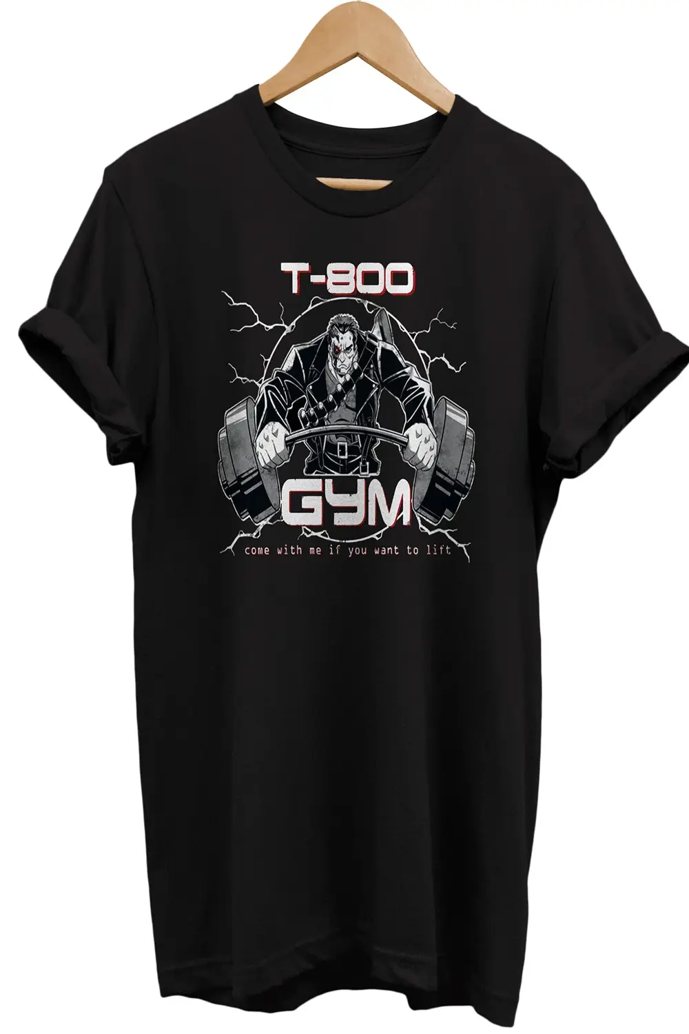 Termınator Gym Baskılı %100 Pamuk Oversize T-shirt Büyük Beden Ti