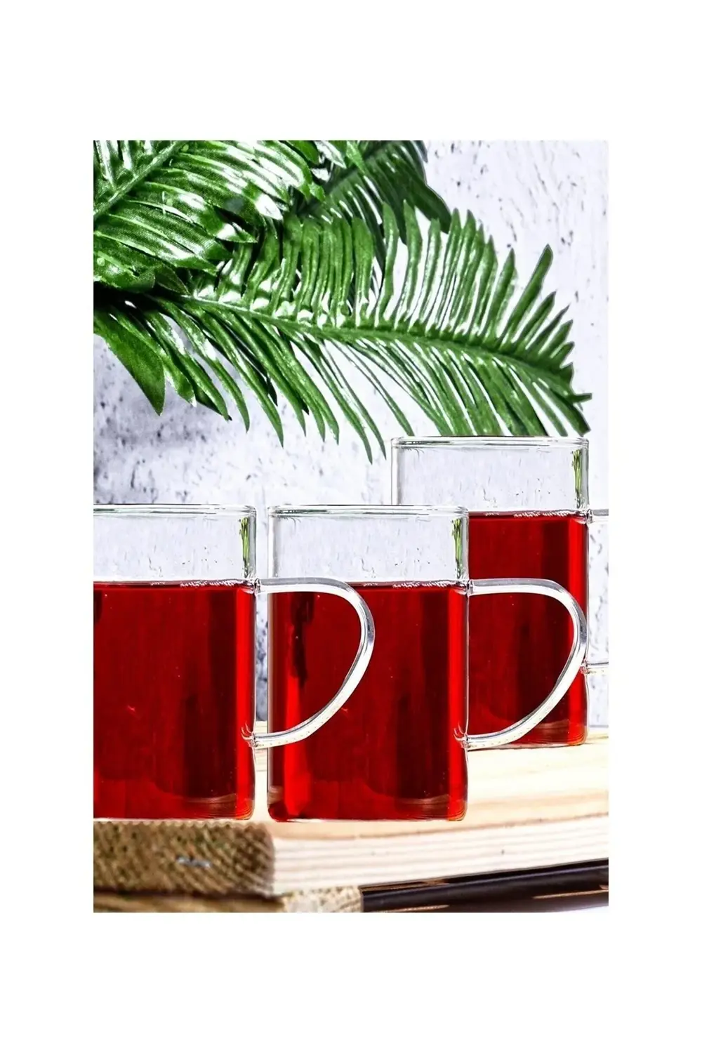 Termisil 6 Lı Kulplu Isıya Dayanıklı Boroksilikat Düz Cam Kupa