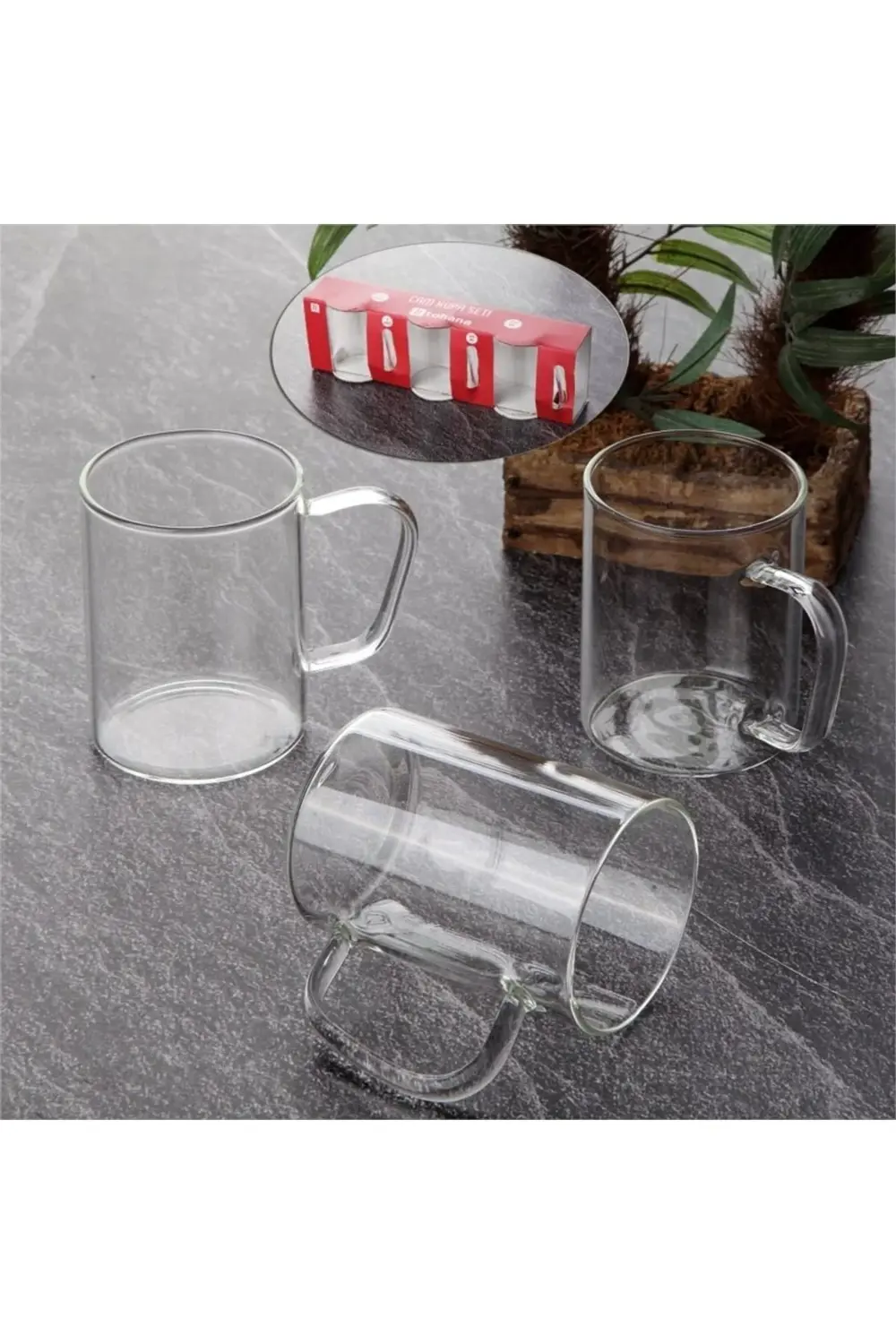 Termisil 6 Lı Kulplu Isıya Dayanıklı Boroksilikat Düz Cam Kupa